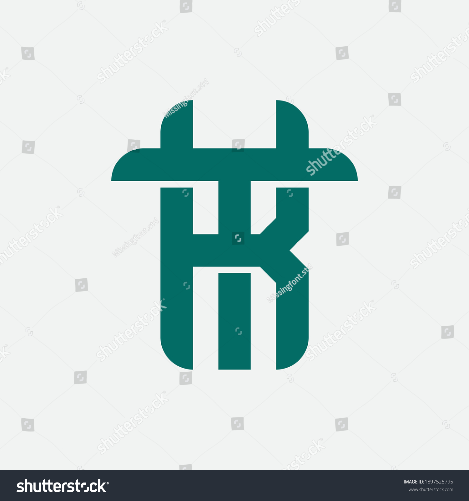 Initial Letter K T Kt Tk Stock Vector Royalty Free 1897525795