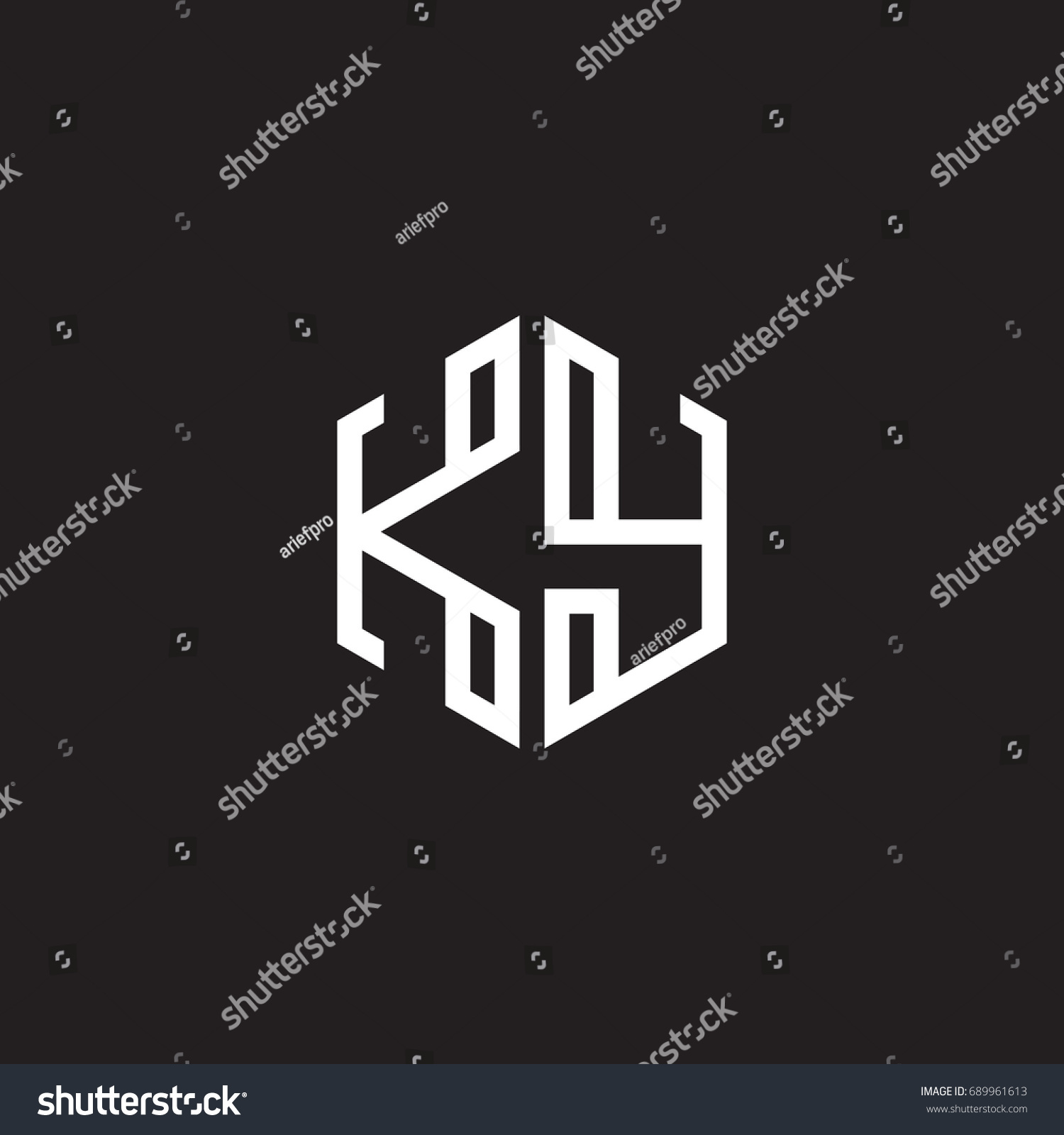 Initial Letter Ky Minimalist Line Art Stock Vector (Royalty Free ...