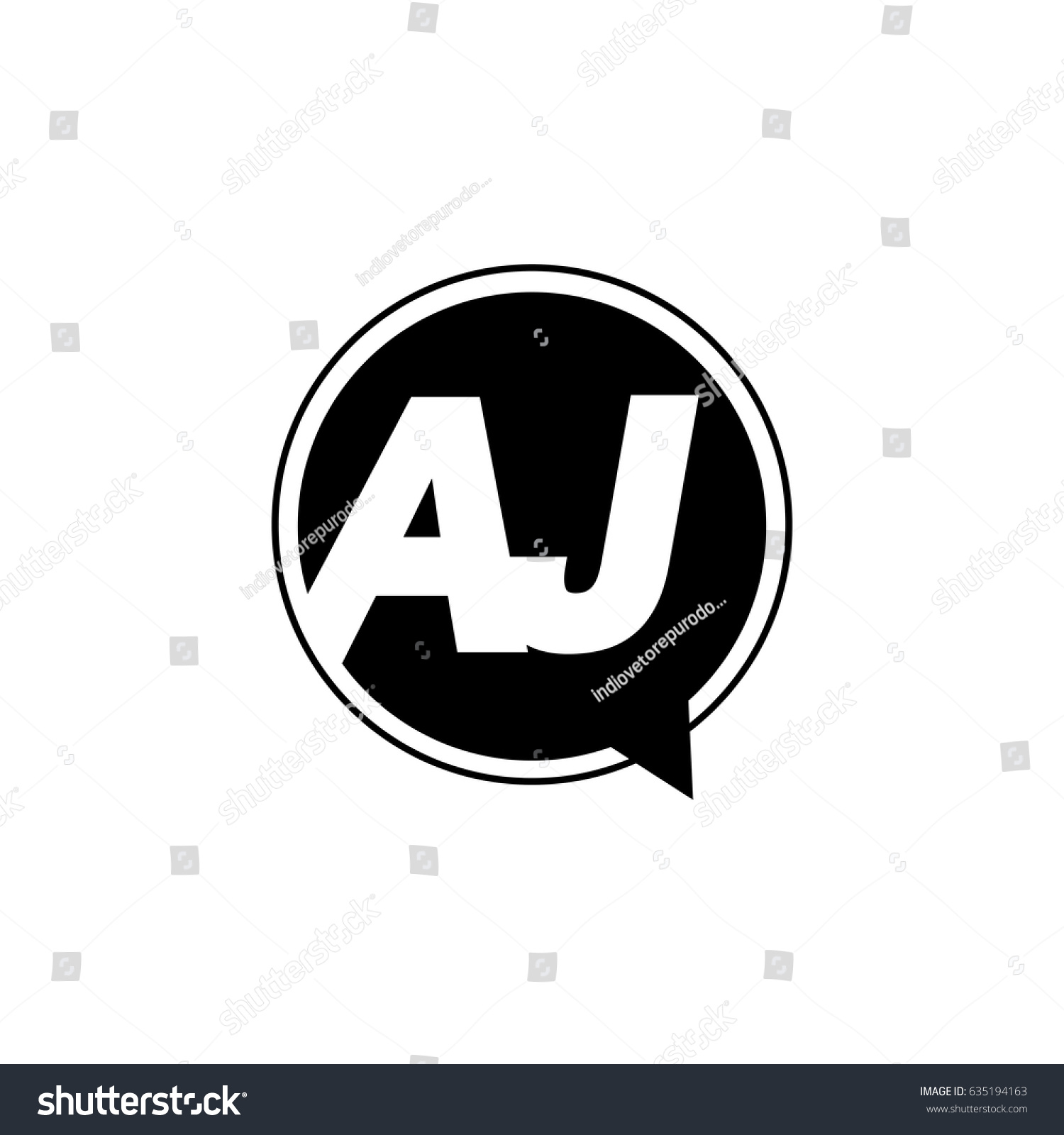 Initial Letter Logo Aj Inside Speech Stock Vector Royalty Free 635194163