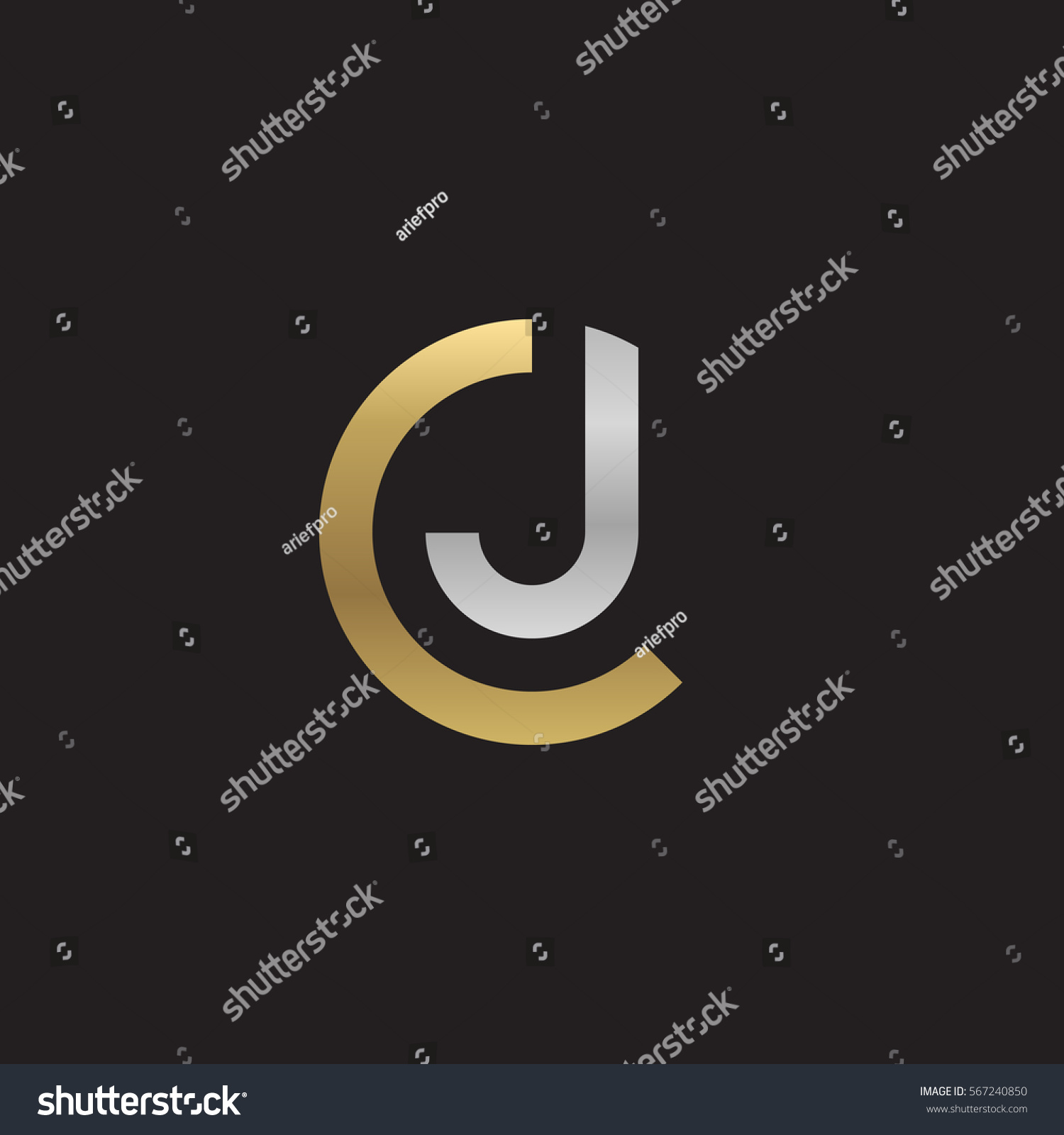 Initial Letter Logo Cj Jc J Stock Vector Royalty Free