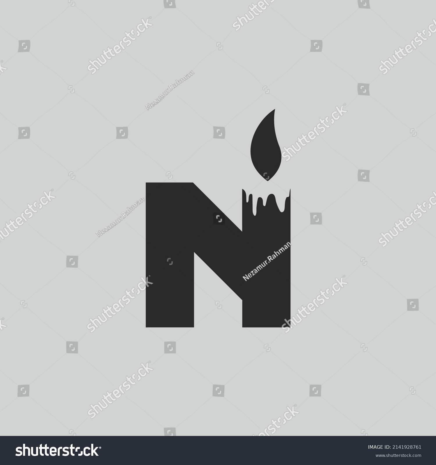 SVG of initial letter logo N candle logo design Vector Icon template elements svg