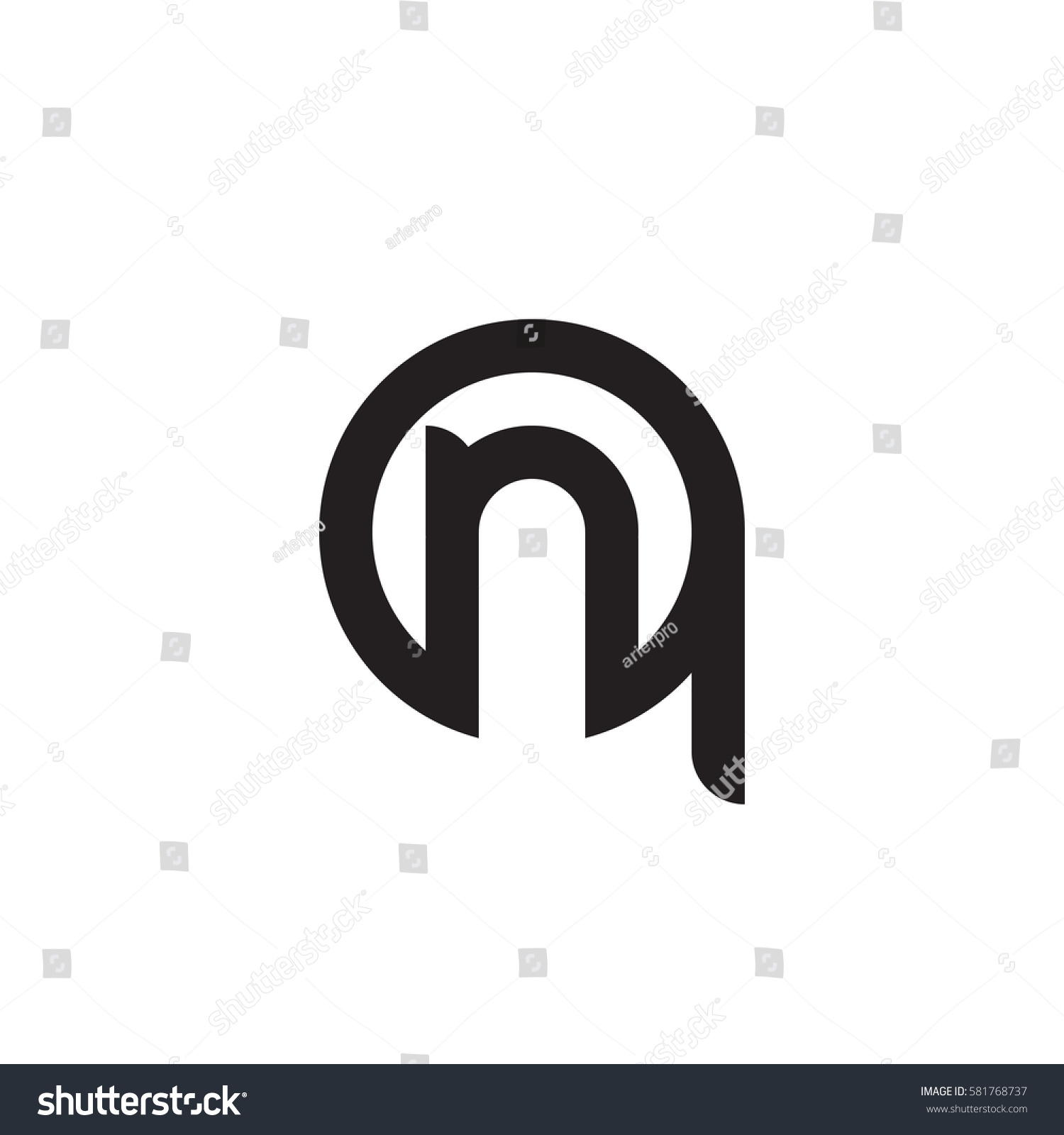 Initial Letter Logo Qn Nq N Stock Vector Royalty Free