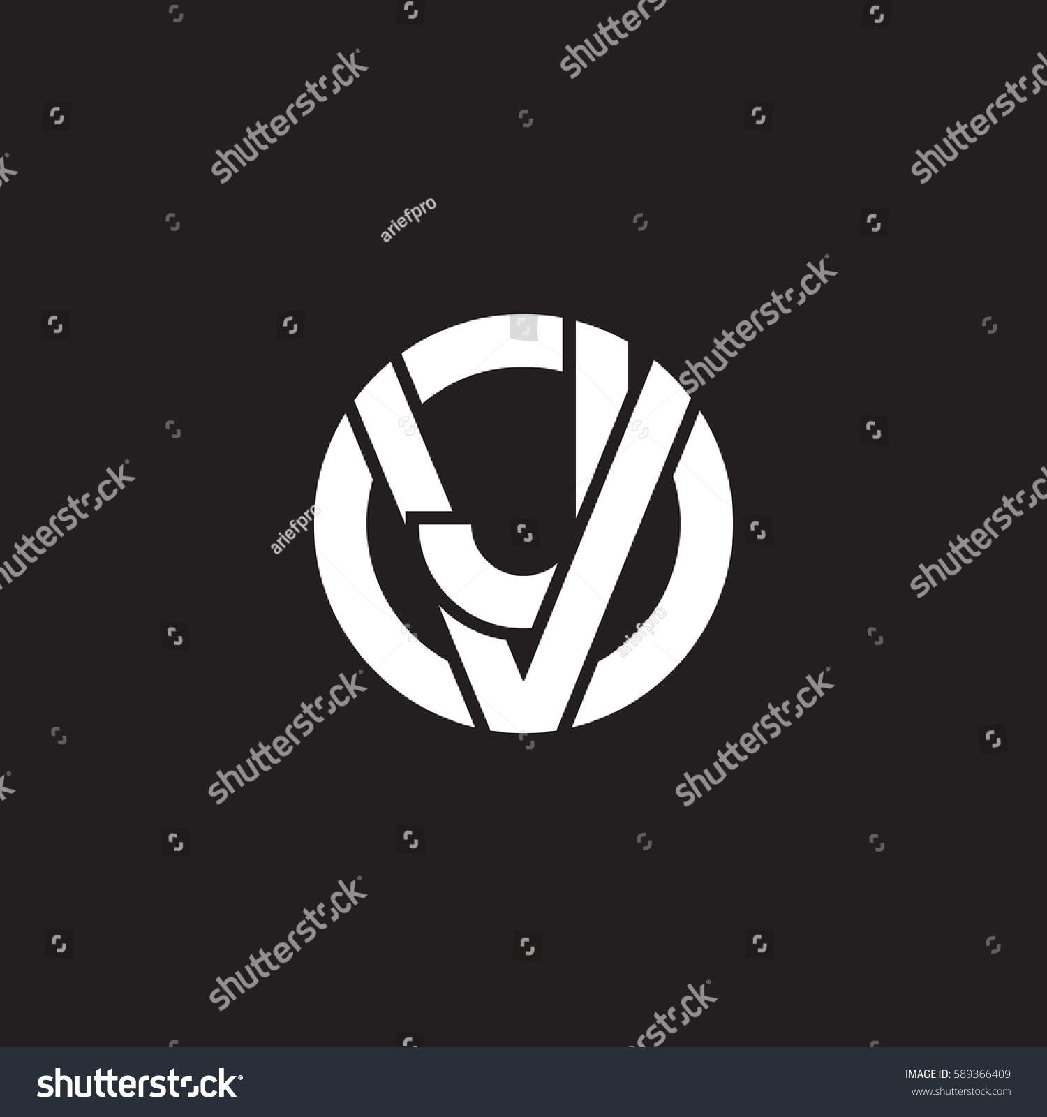 Initial Letter Logo Vj Jv J Stock Vector Royalty Free