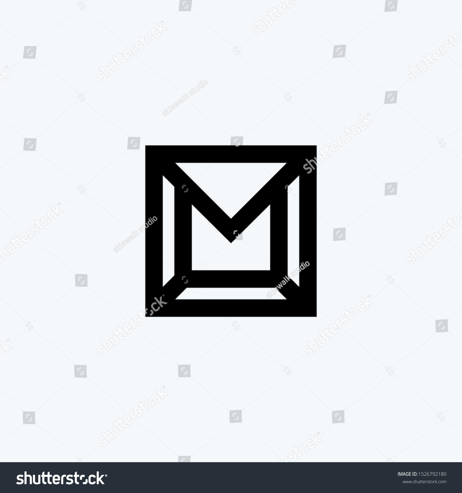 Initial Letter M Logo Design Minimalist Stock Vector (Royalty Free ...