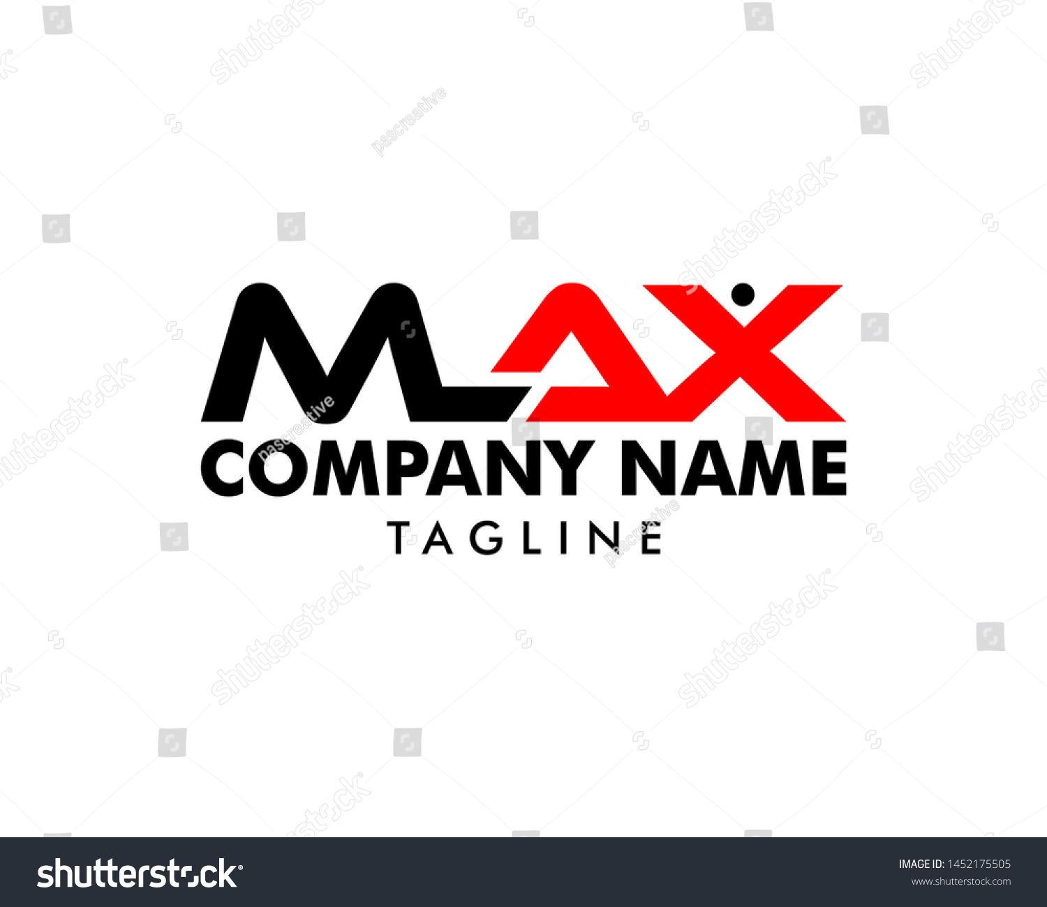 Initial Letter Max Design Logo Stock Vector (Royalty Free) 1452175505