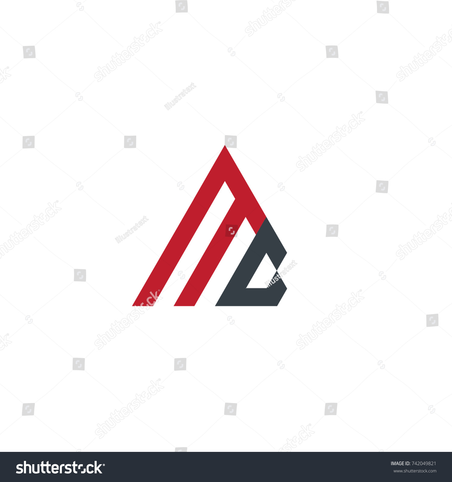 Initial Letter Mg Linked Triangle Design Stock Vector (Royalty Free ...