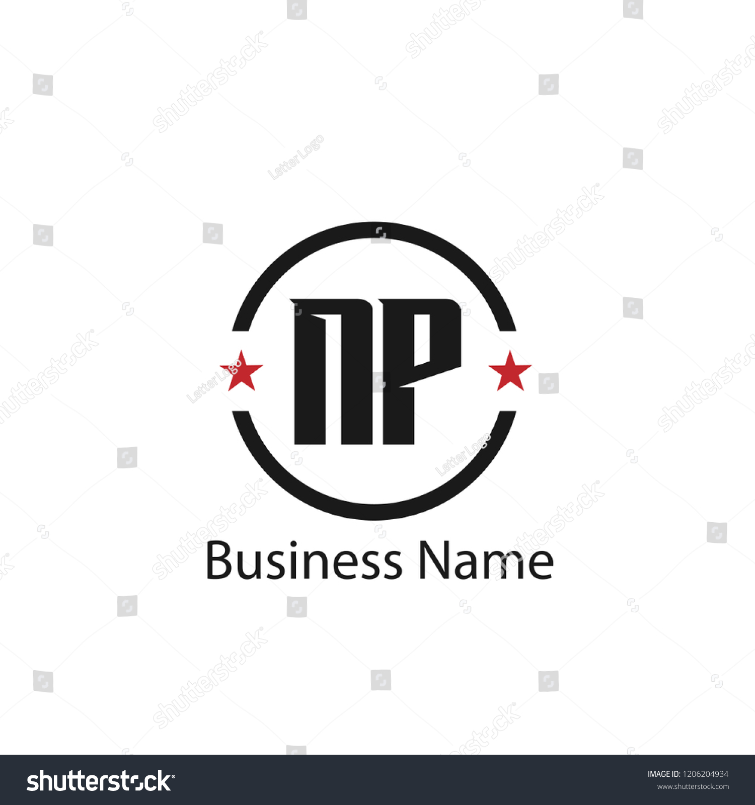 Initial Letter Np Logo Template Design Stock Vector (Royalty Free ...