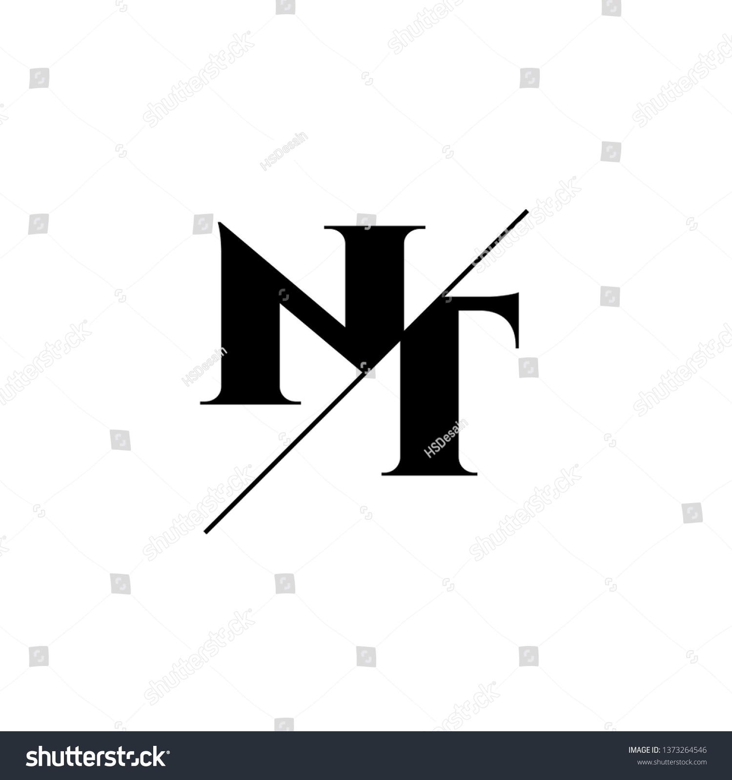 Initial Letter Nt Monogram Sliced Logo Stock Vector (Royalty Free ...