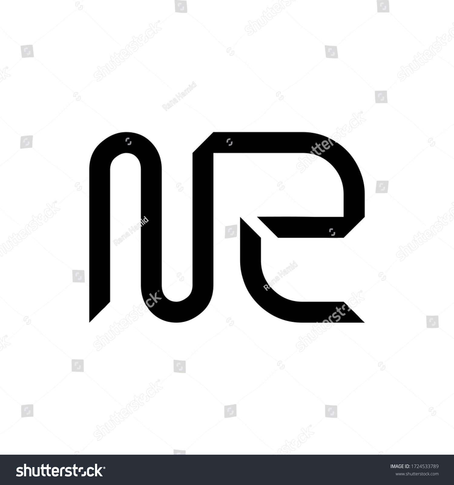 Initial Letter Nz Logo Design Vector Stock Vector (Royalty Free) 1724533789