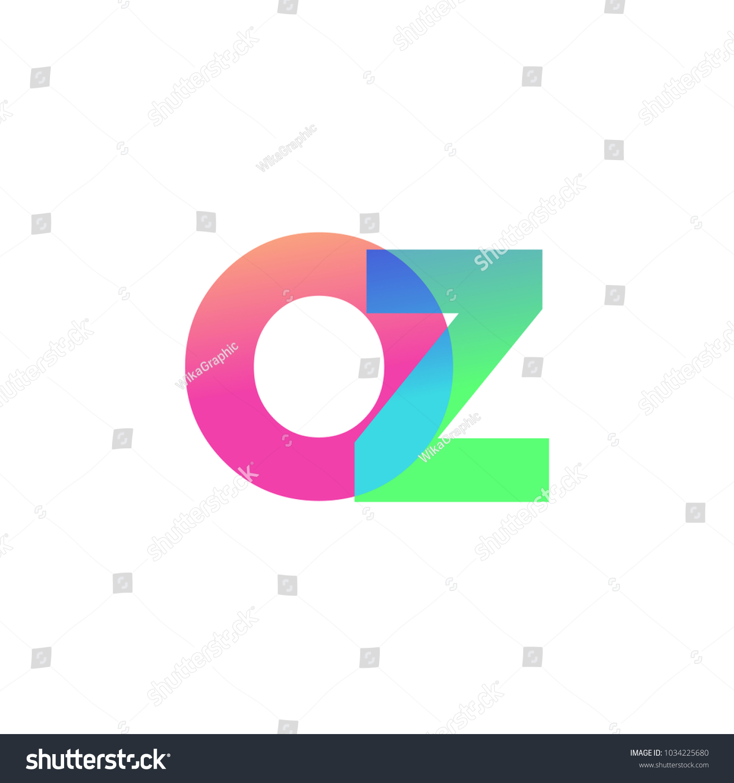 Initial Letter Oz Lowercase Logo Green Stock Vector (Royalty Free ...