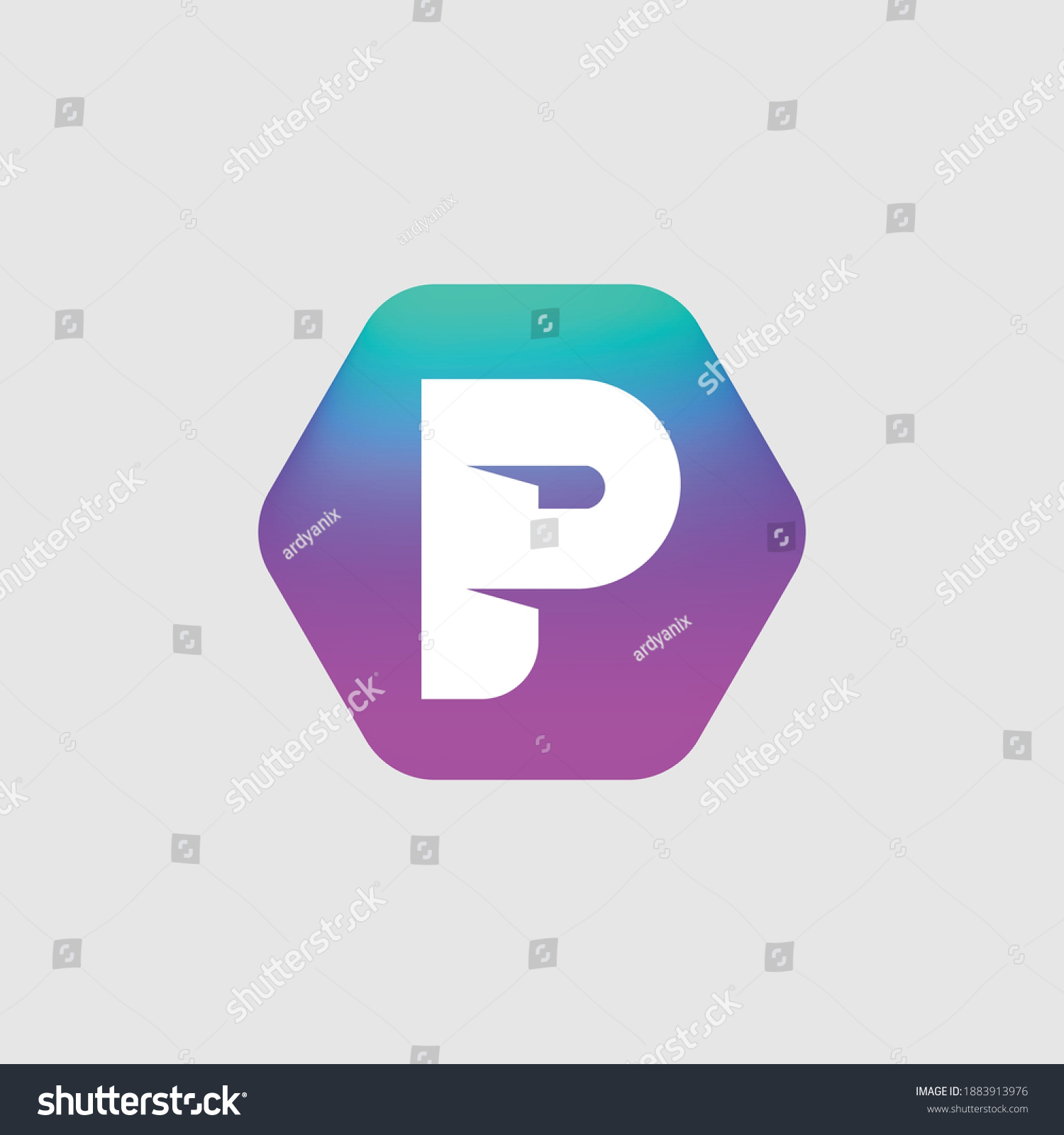 SVG of Initial Letter P Modern Logo svg
