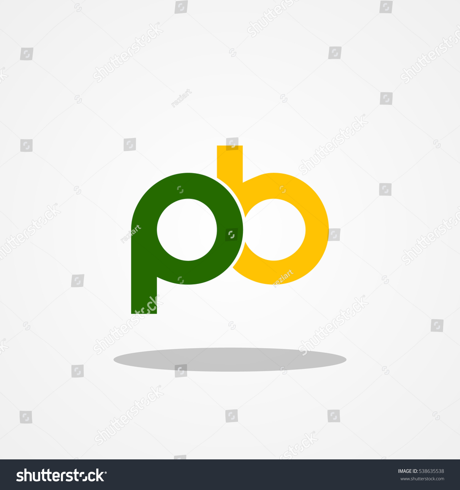 Initial Letter Pb Lowercase Logo Design Stock Vector Royalty Free