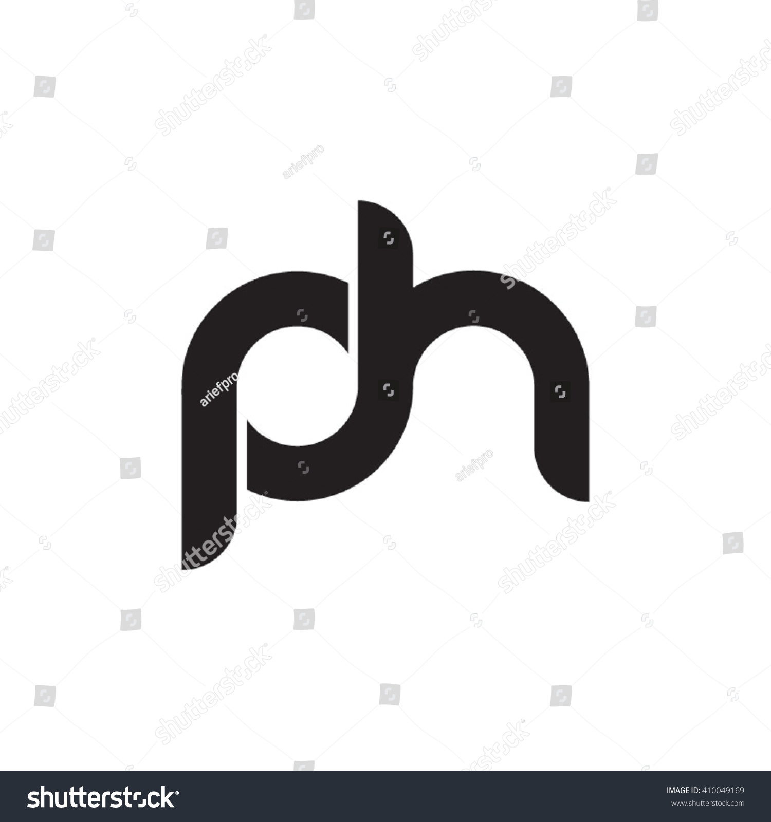 Initial Letter Ph Linked Round Lowercase Stock Vector (Royalty Free ...