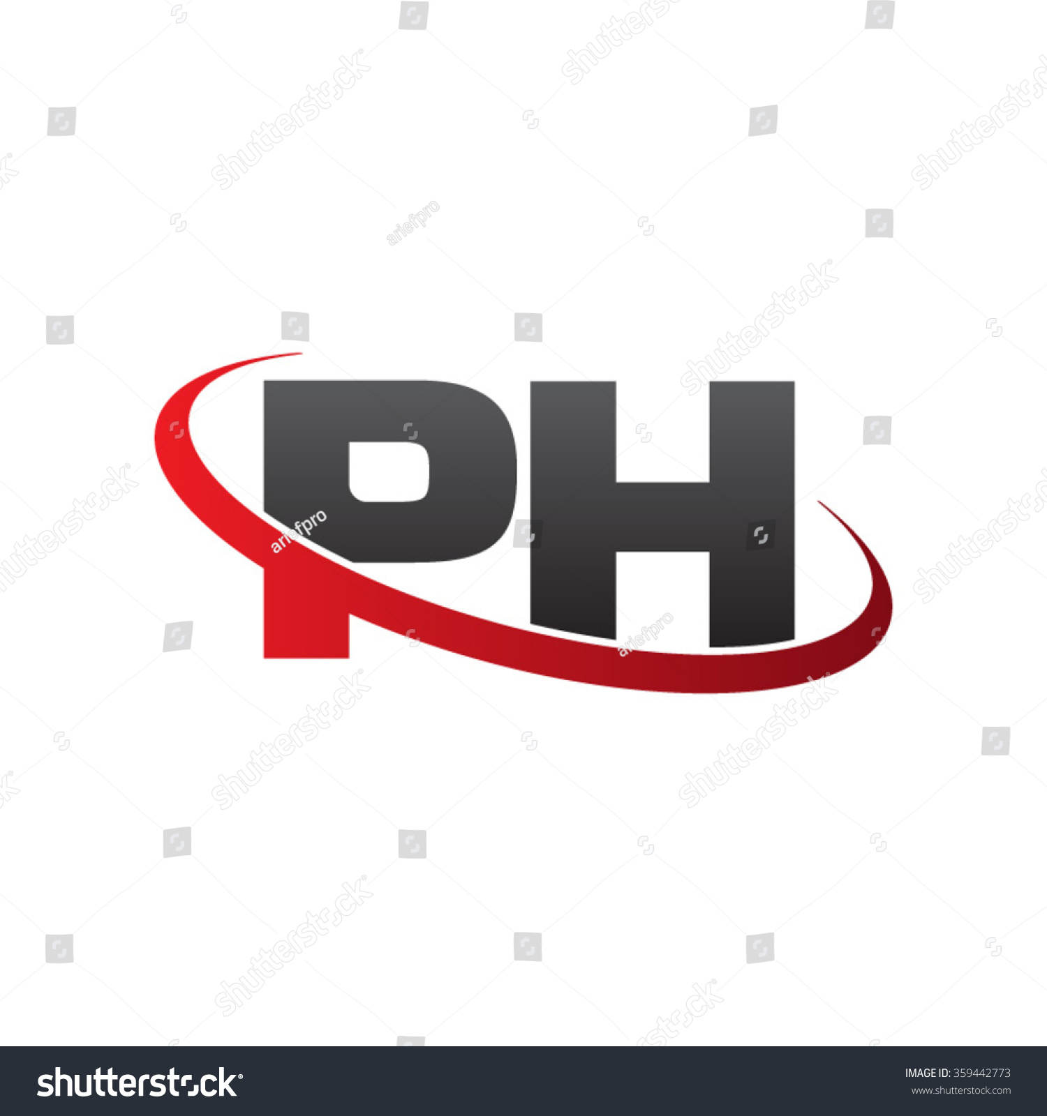 Initial Letter Ph Swoosh Ring Company Stock Vector 359442773 - Shutterstock