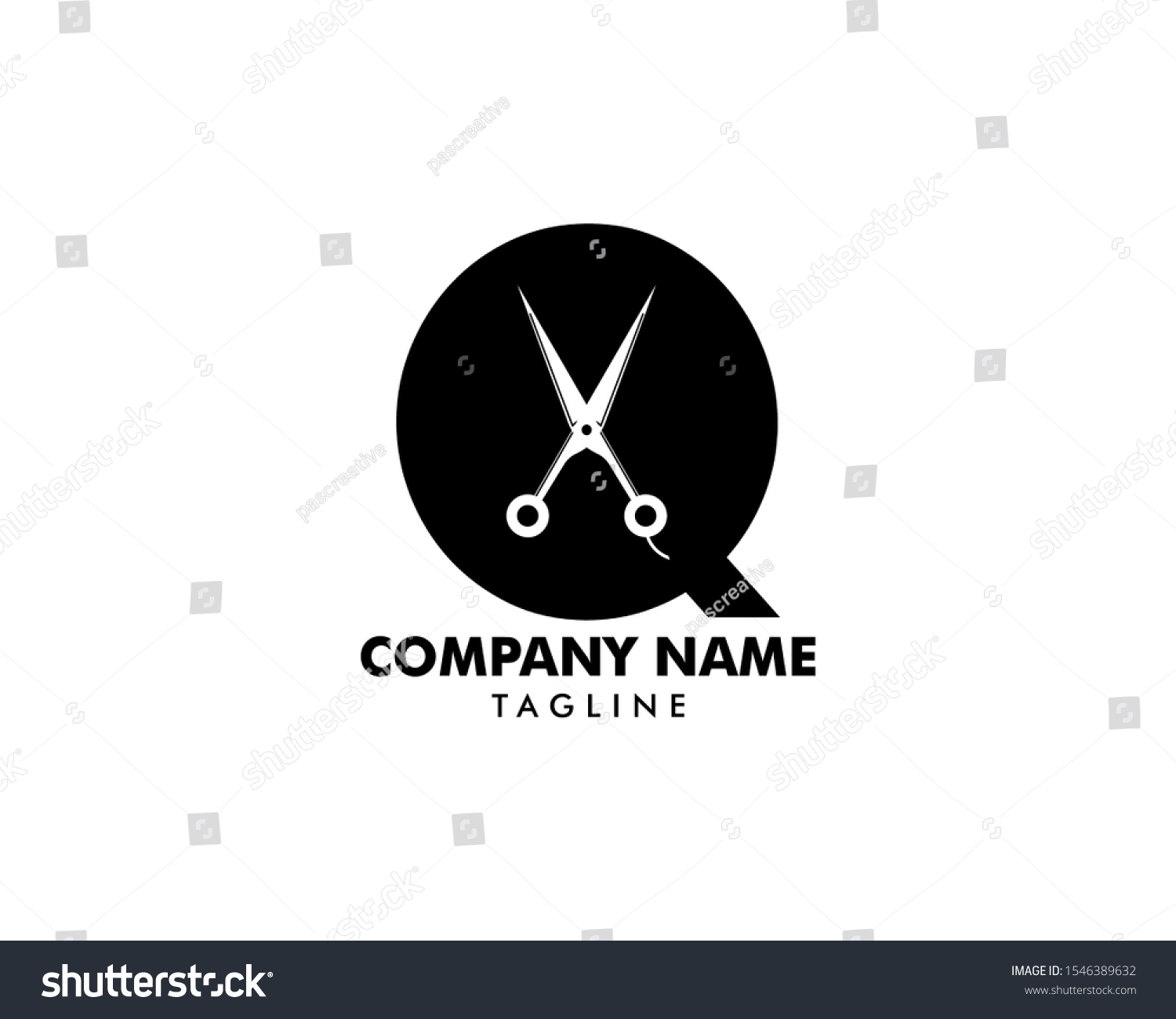 Initial Letter Q Scissors Logo Concept Stock Vector (Royalty Free ...