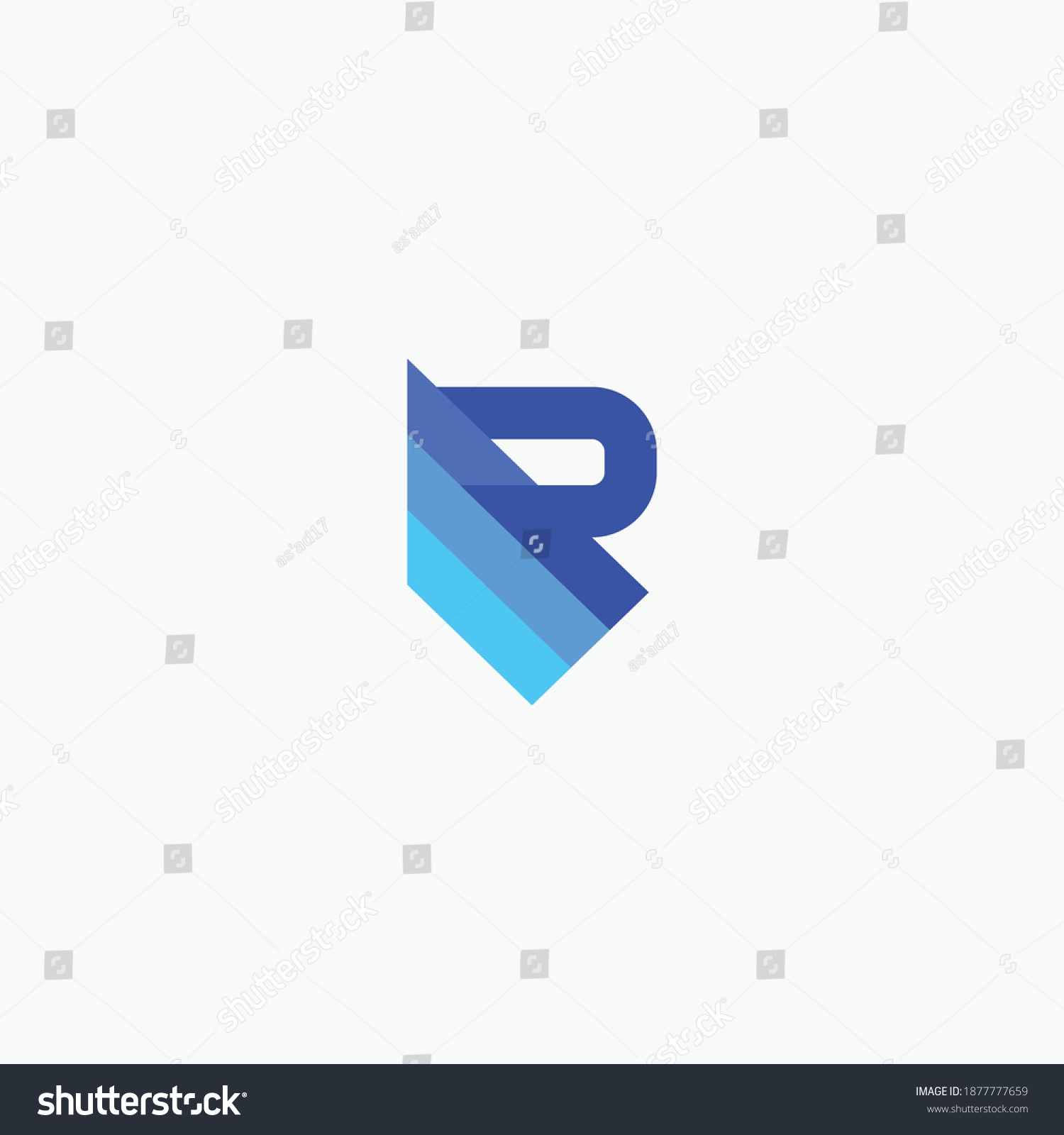 Initial Letter R Shield Frame Line Stock Vector (Royalty Free ...