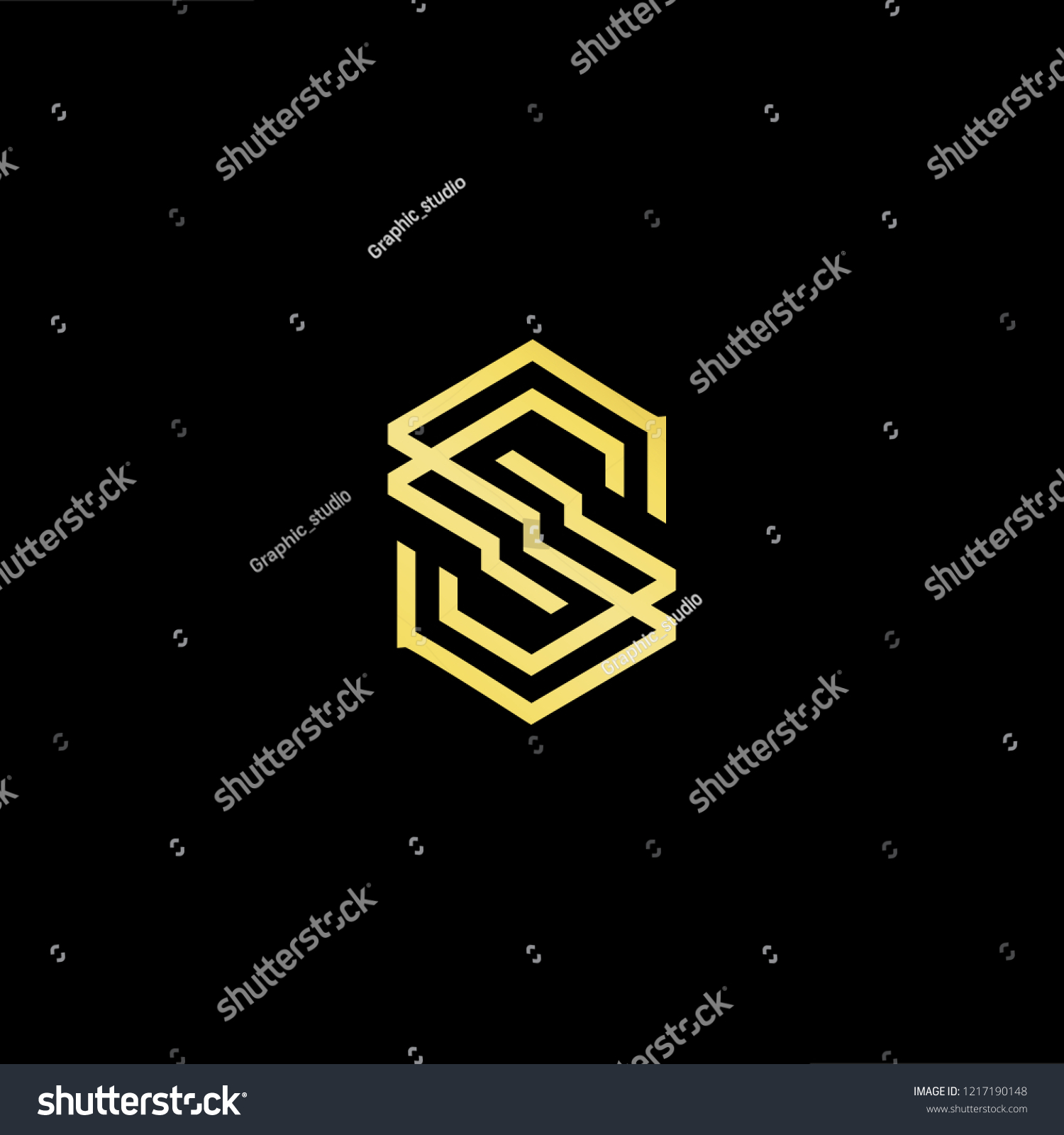 Initial Letter S Ss Minimalist Art Stock Vector (Royalty Free) 1217190148