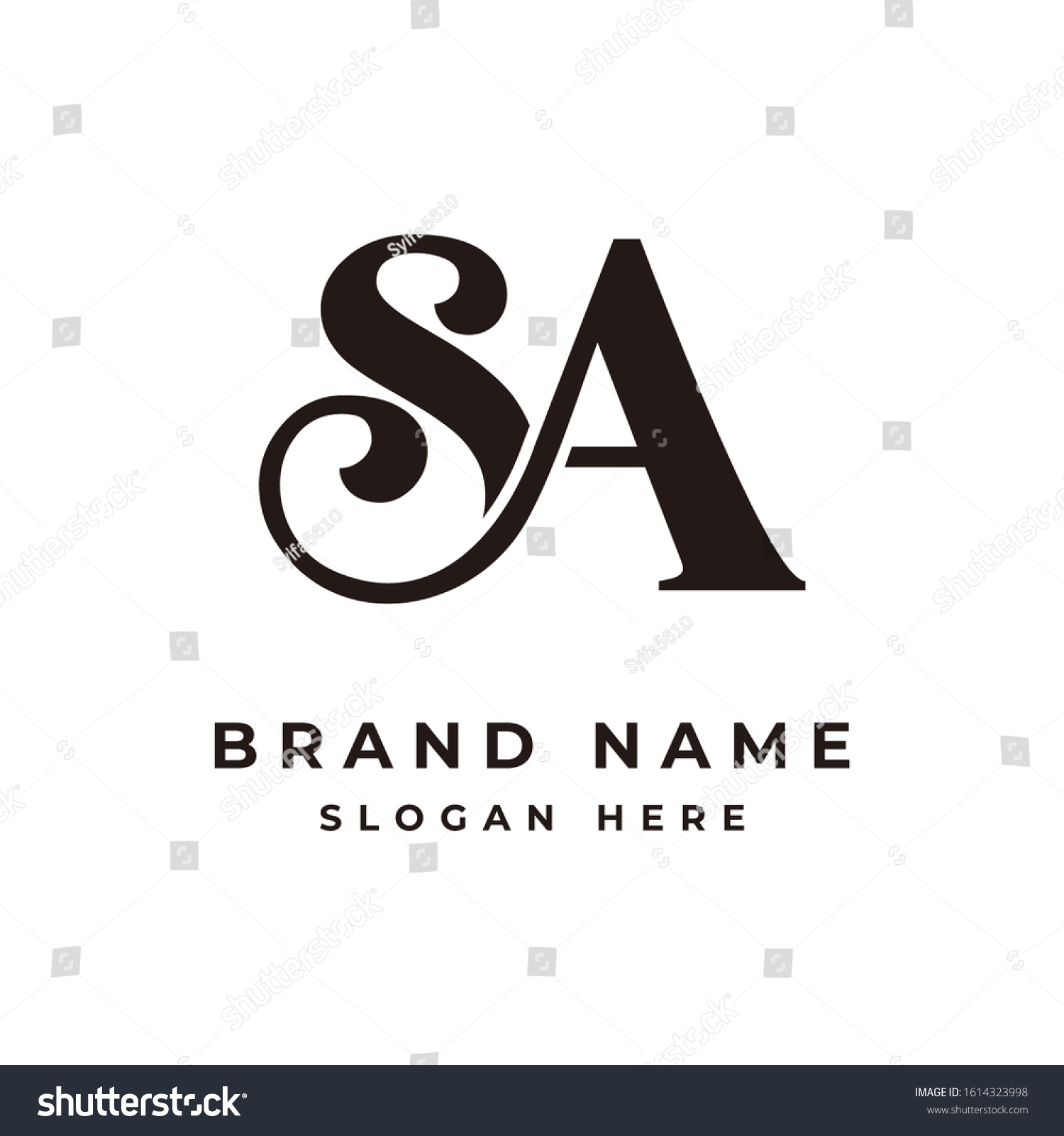 Initial Letter Sa Logo Design Template Stock Vector Royalty Free