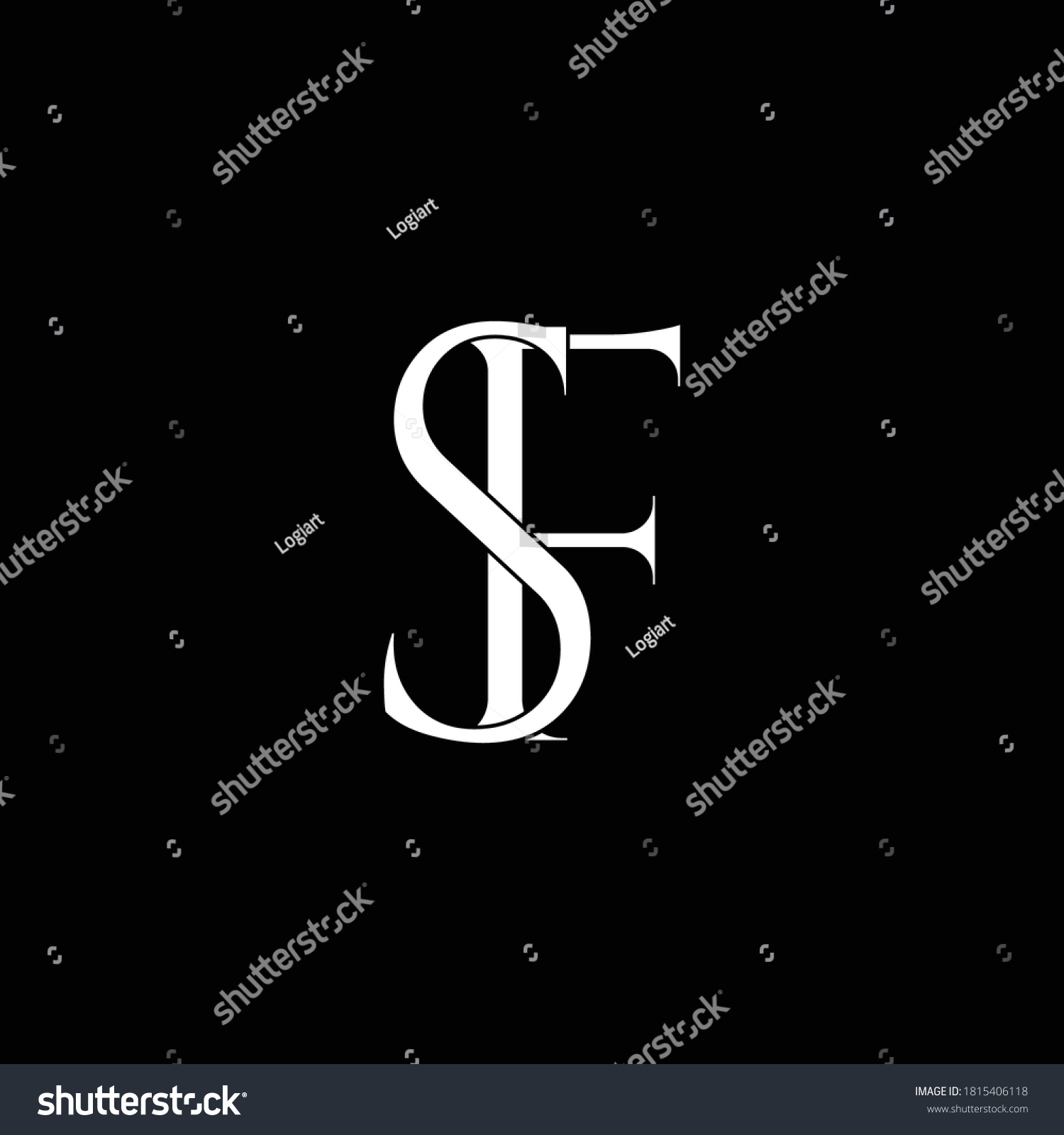 Initial Letter Sf Fs Intersected Monogram Stock Vector (Royalty Free ...