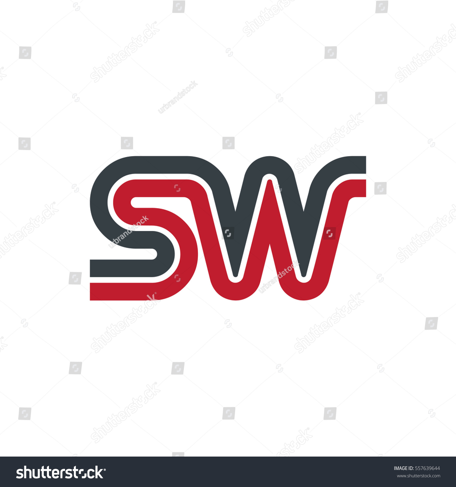 Initial Letter Sw Linked Design Logo Stock Vector (Royalty Free ...