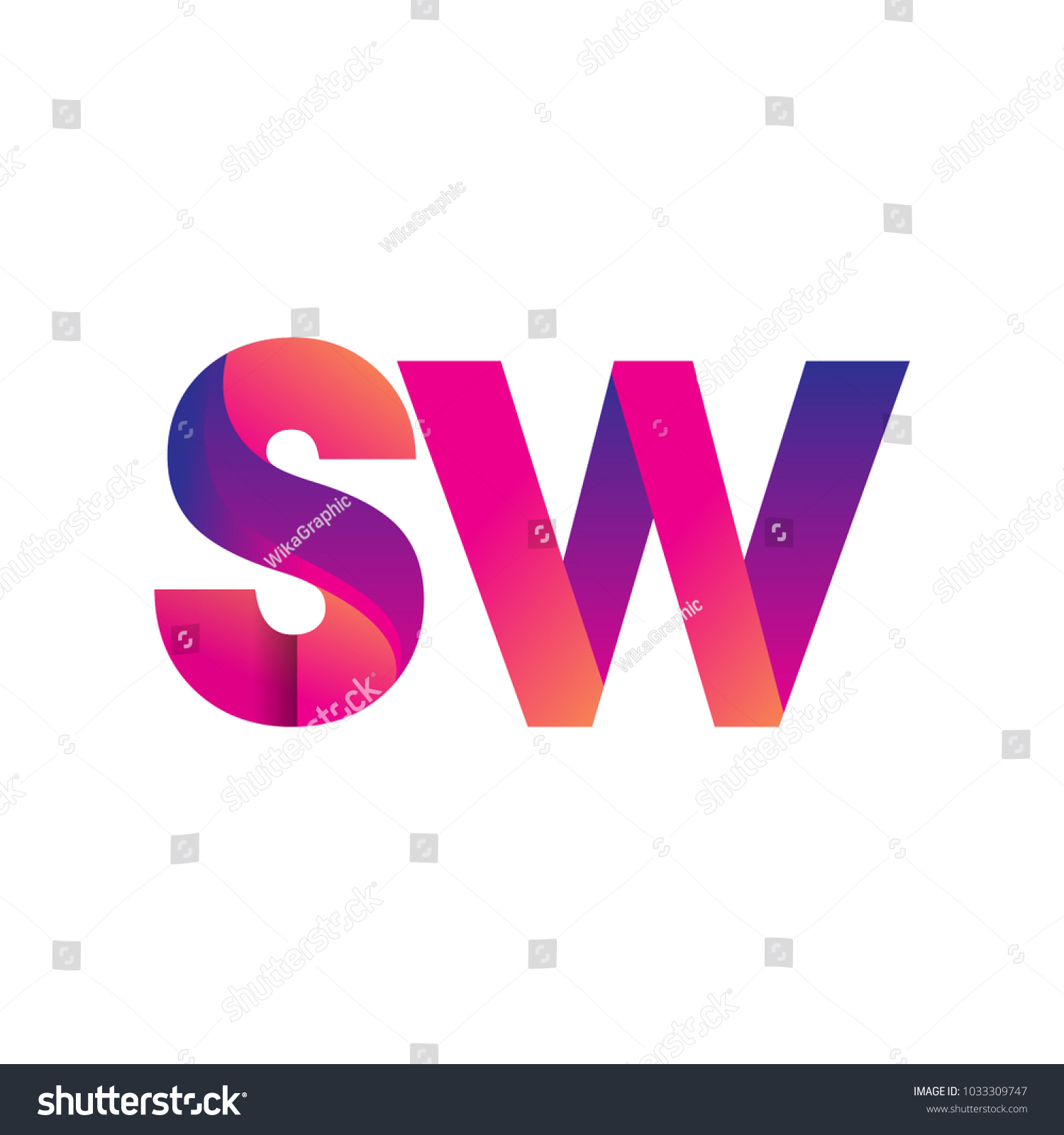 Initial Letter Sw Logo Lowercase Magenta Stock Vector (Royalty Free ...