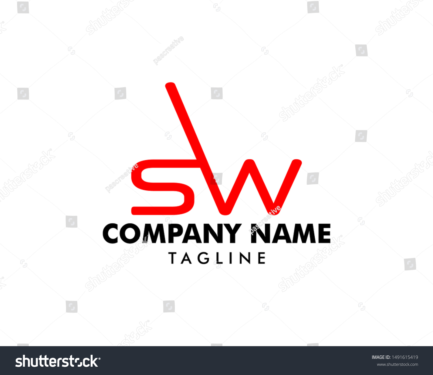 Initial Letter Sw Logo Template Design Stock Vector (Royalty Free ...