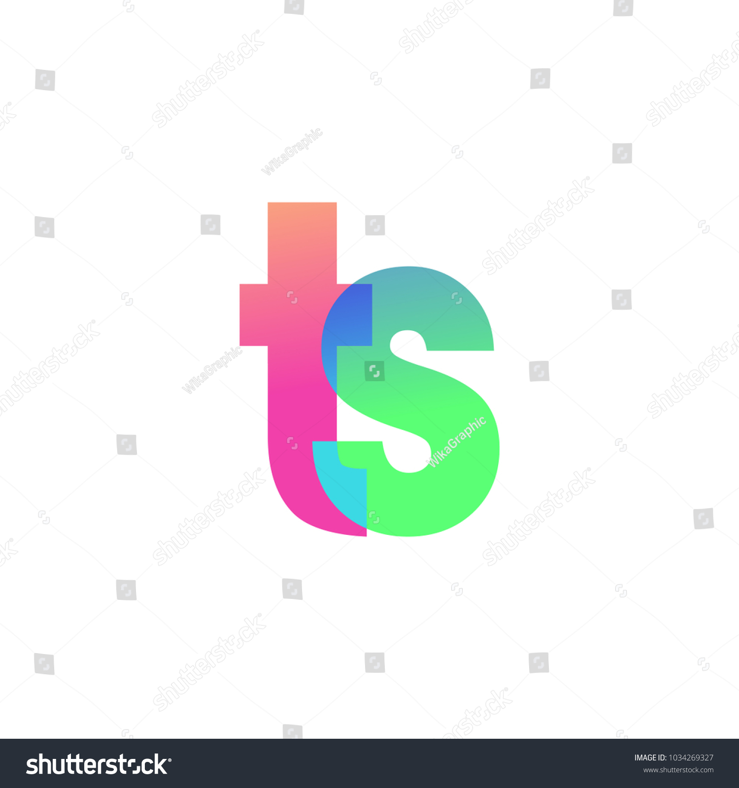 Initial Letter Ts Lowercase Logo Green Stock Vector (Royalty Free ...