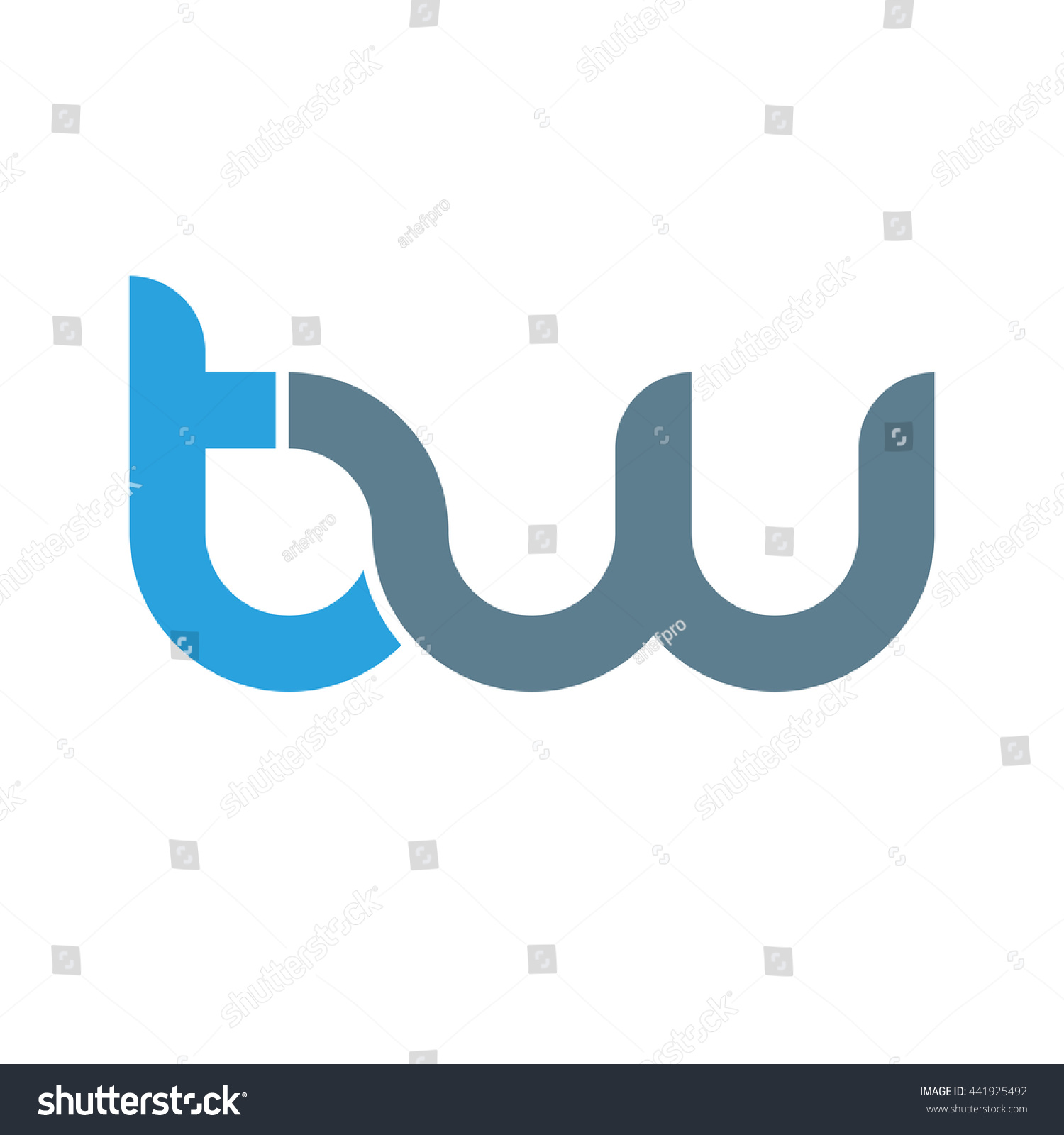 Initial Letter Tw Linked Round Lowercase Stock Vector (Royalty Free ...