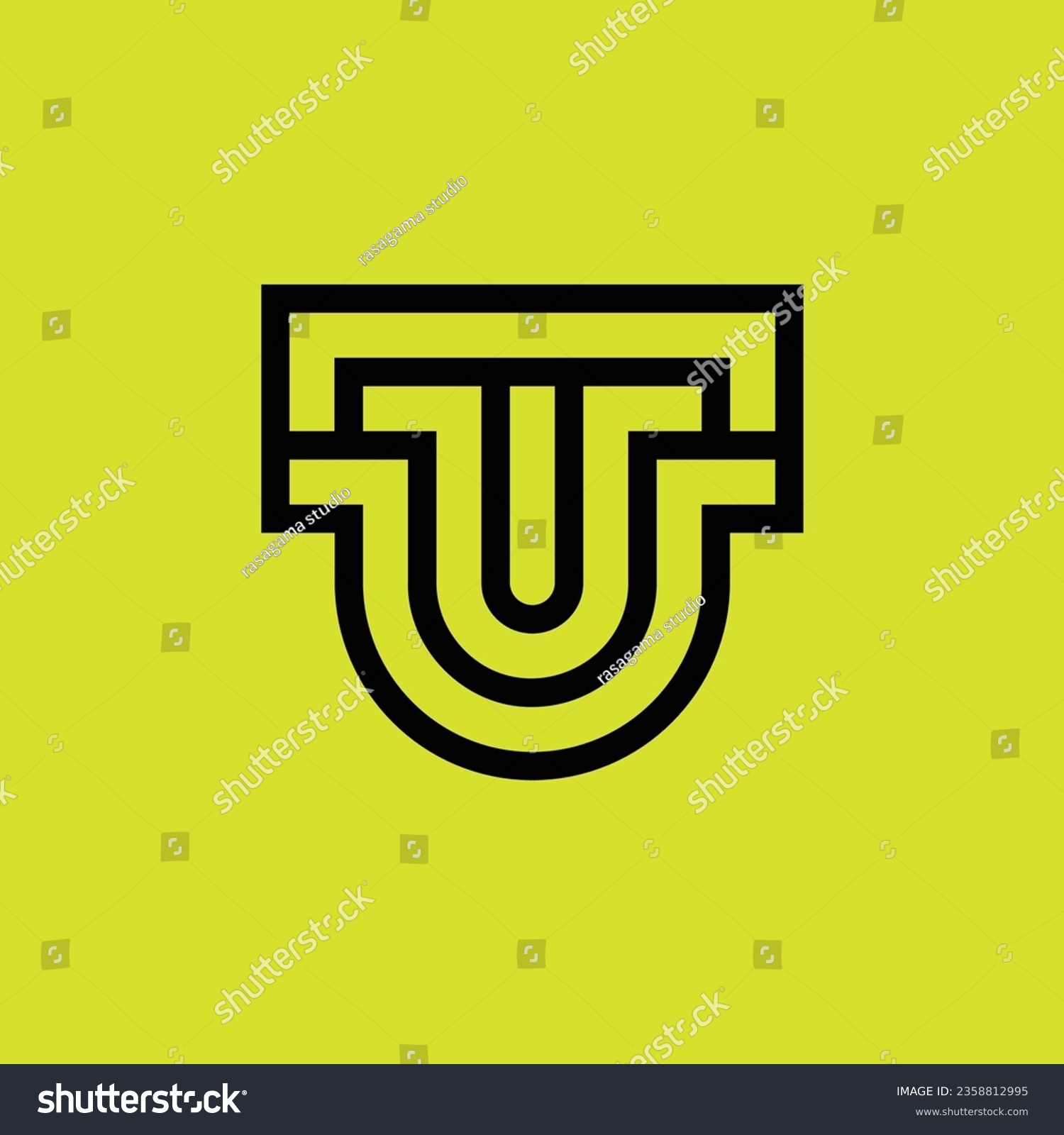 SVG of Initial letter UU or 2U monogram logo svg