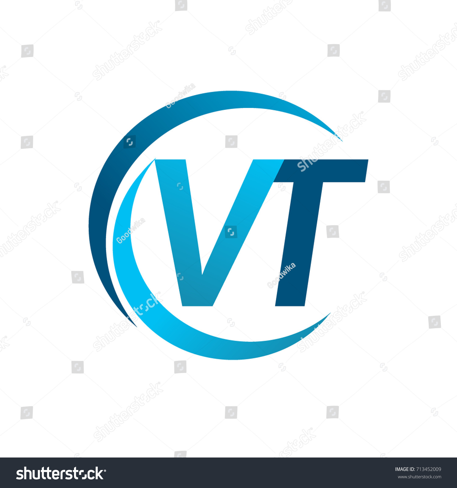 Initial Letter Vt Logotype Company Name Stock Vector Royalty Free