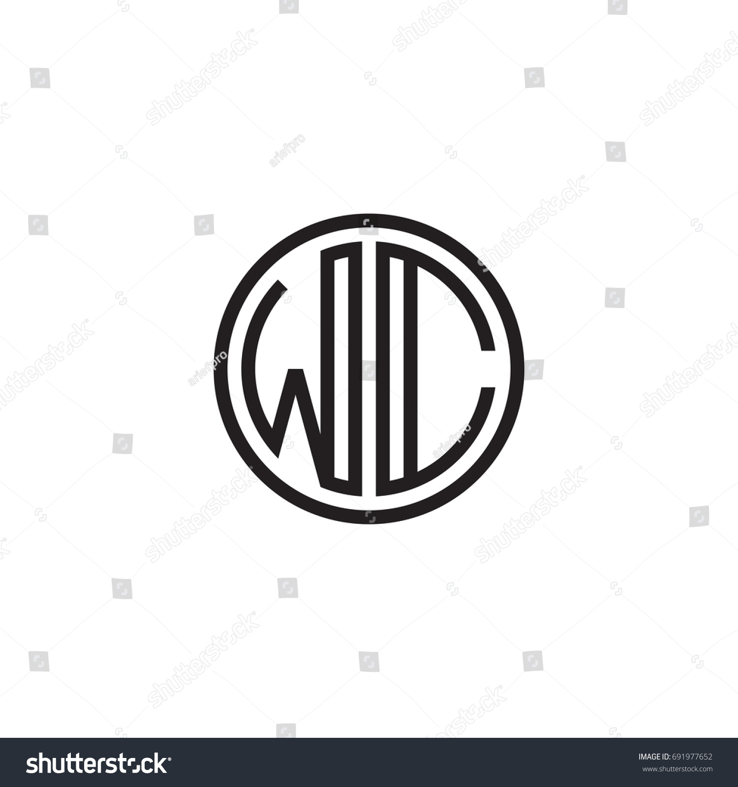 Initial Letter Wc Minimalist Line Art Stock Vector (Royalty Free ...