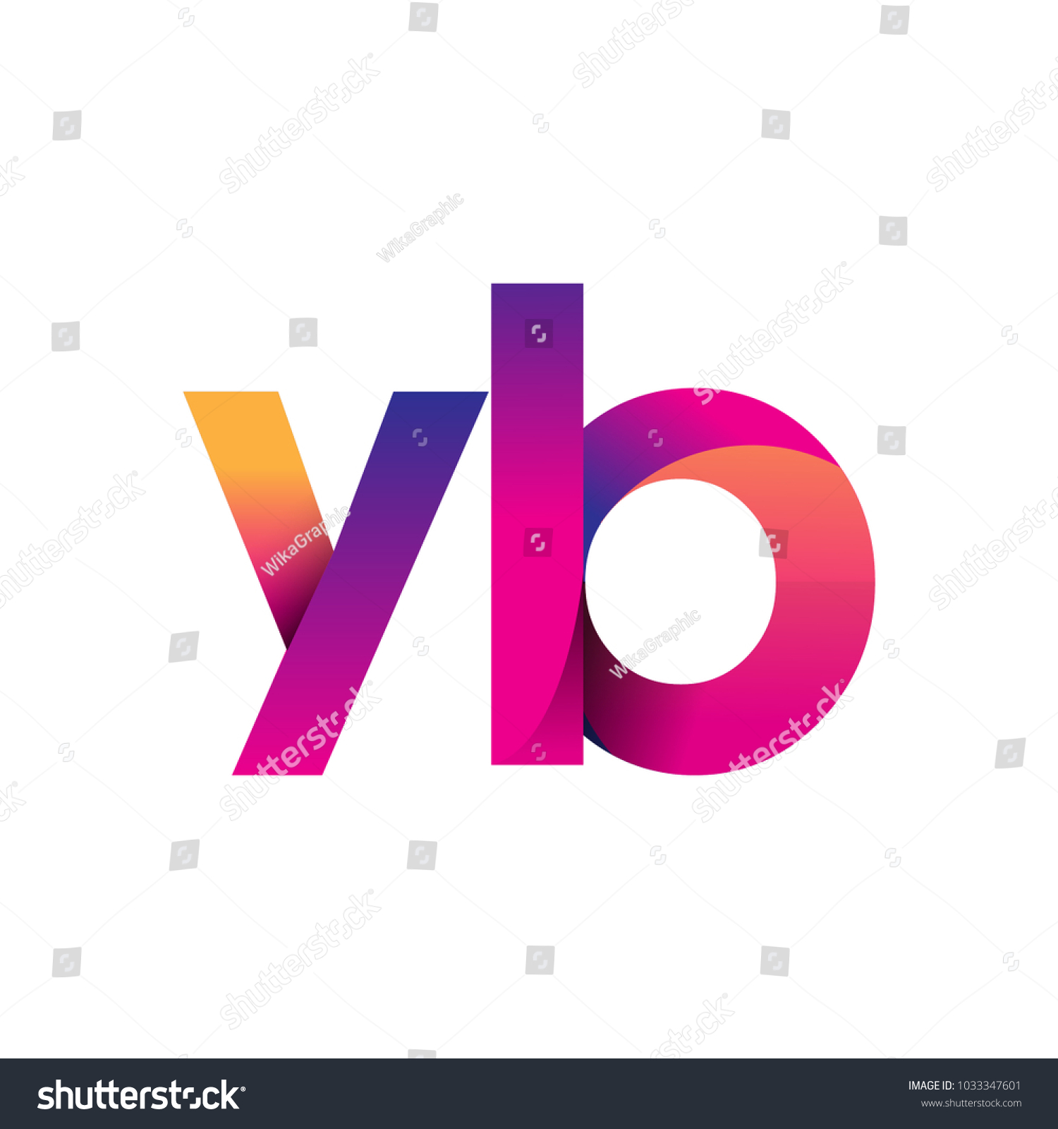 Initial Letter Yb Logo Lowercase Magenta Stock Vector (Royalty Free ...