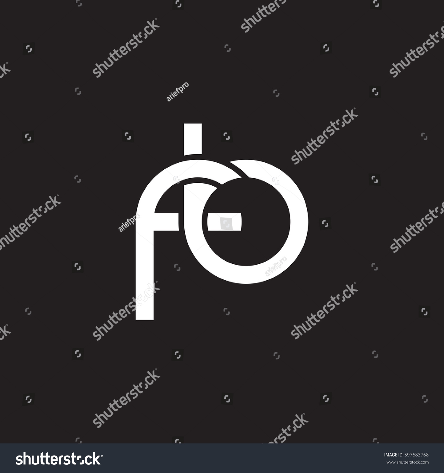 Initial Letters Fb Round Linked Chain Stock Vector Royalty Free