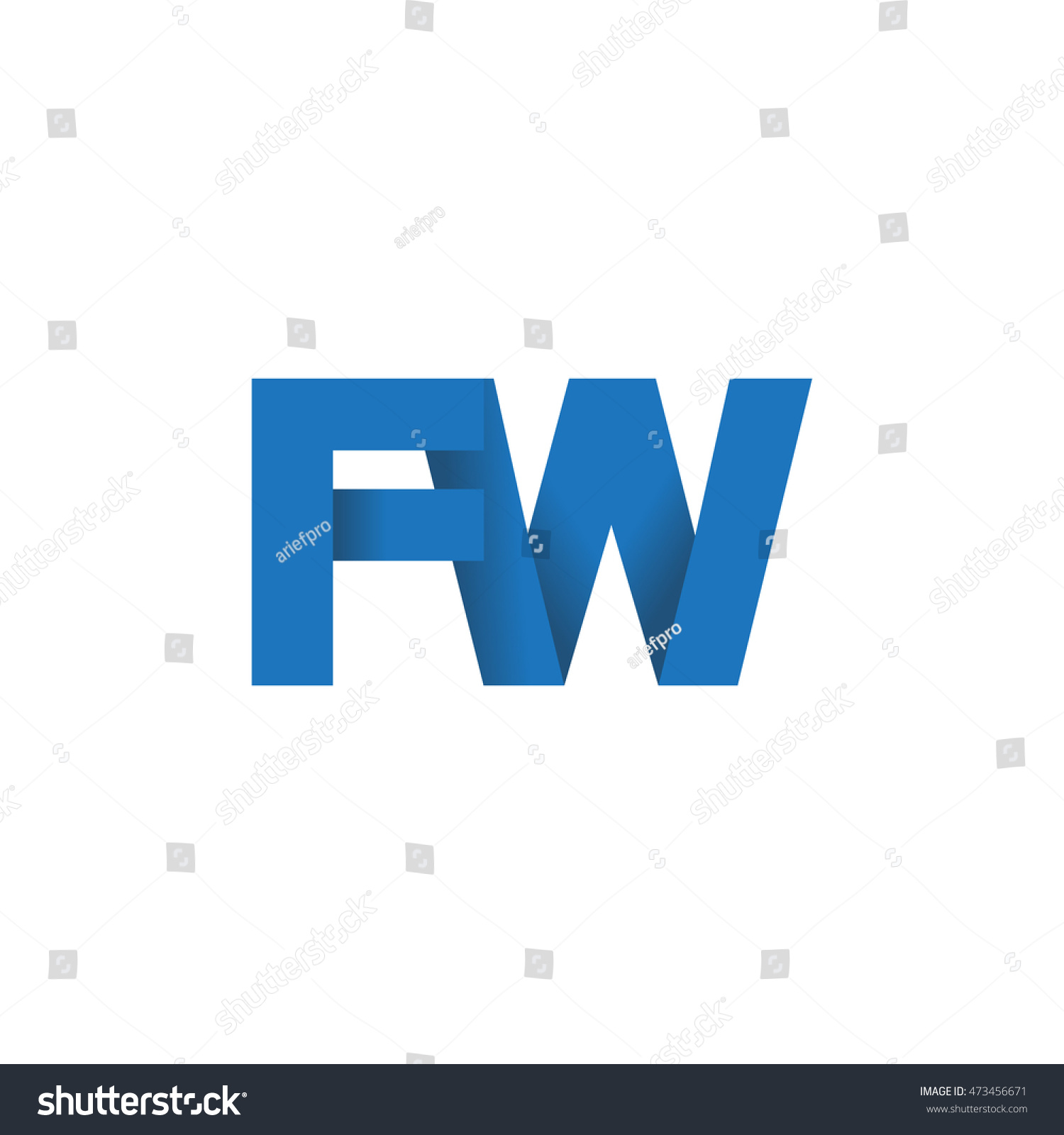 Initial Letters Fw Overlapping Fold Logo Stock Vector (Royalty Free ...