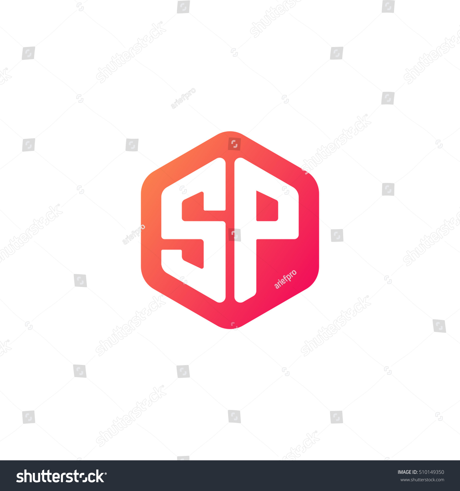 Initial Letters Sp Rounded Hexagon Shape Stock Vector (Royalty Free ...