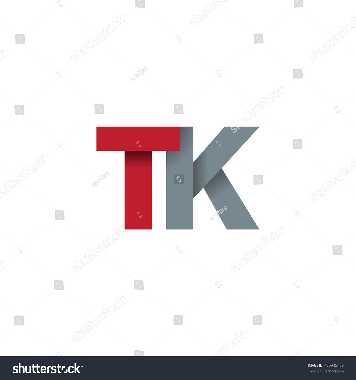 Initial Letters Tk Overlapping Fold Logo Stock Vector (Royalty Free ...