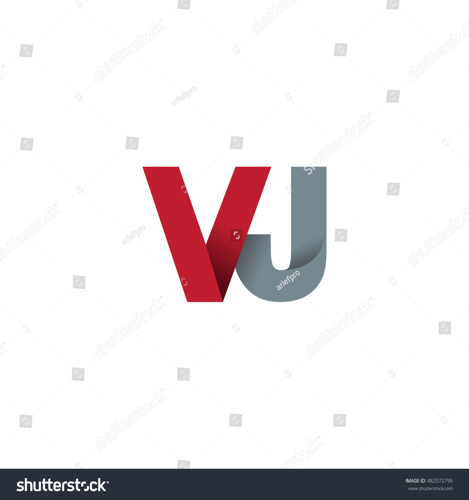 Initial Letters Vj Overlapping Fold Logo Stock Vector 482572795 ...