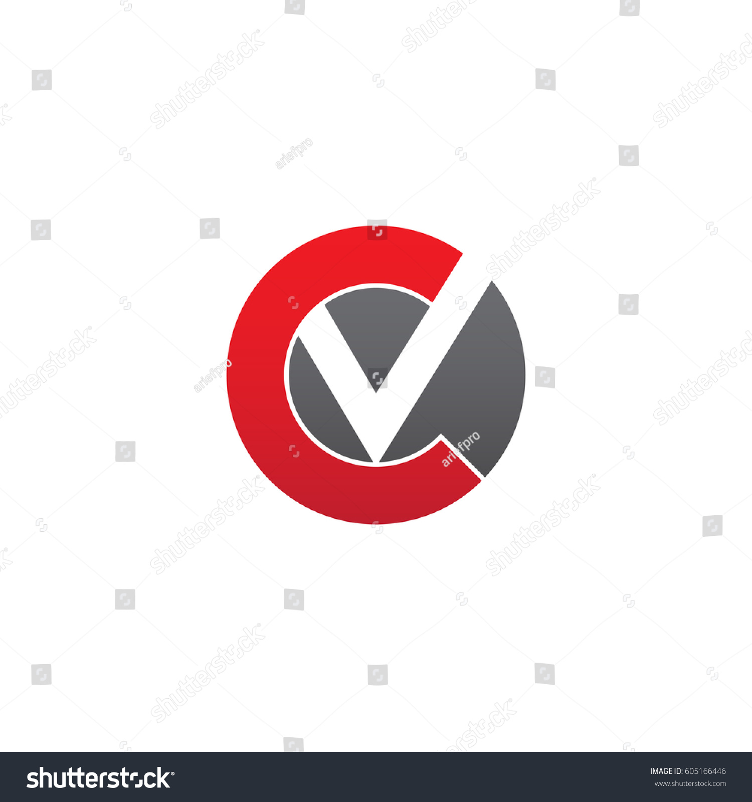initial logo cv vc v inside stock vector 605166446