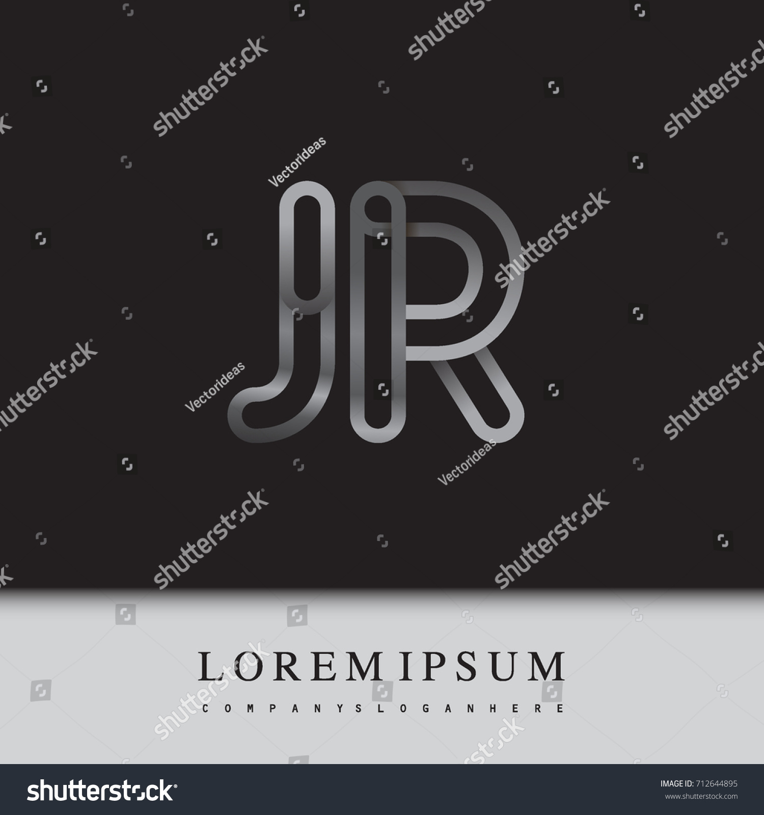 Initial Logo Letter Jr Linked Outline Stock Vector (Royalty Free ...