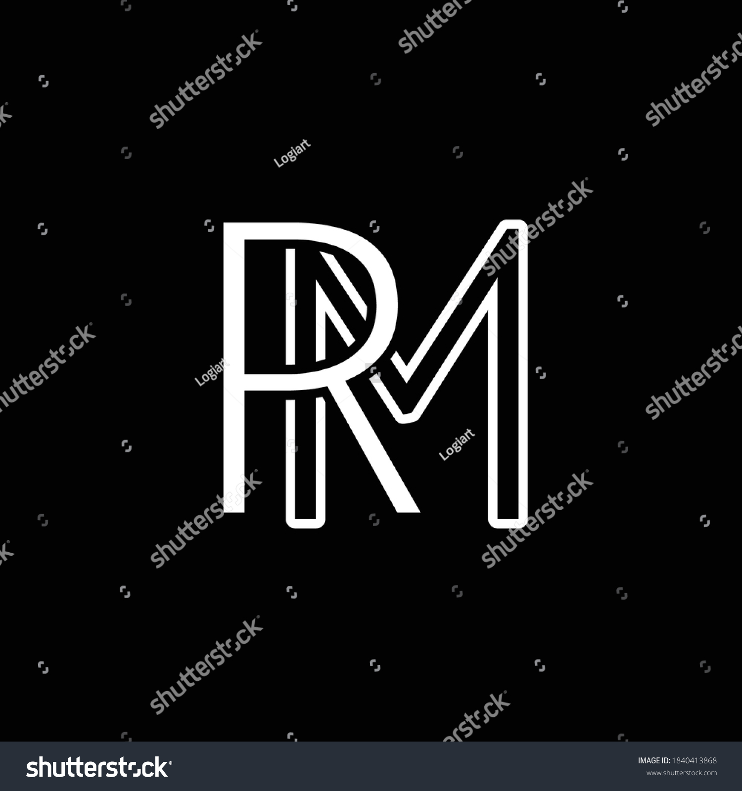 Initial Logo Letter Rm Monogram Black Stock Vector (Royalty Free ...