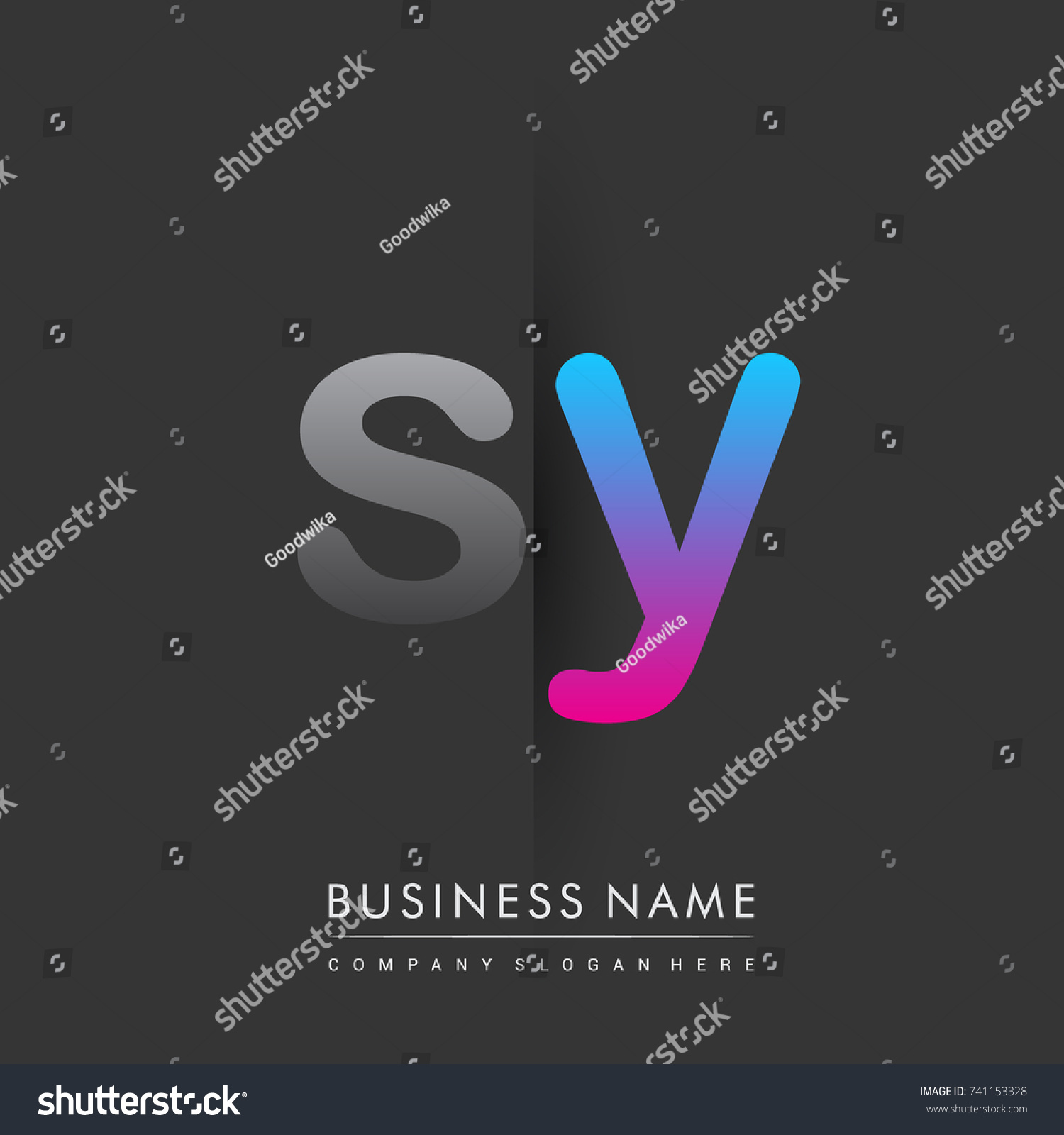 Initial Logo Sy Lowercase Letter Colored Stock Vector (Royalty Free ...