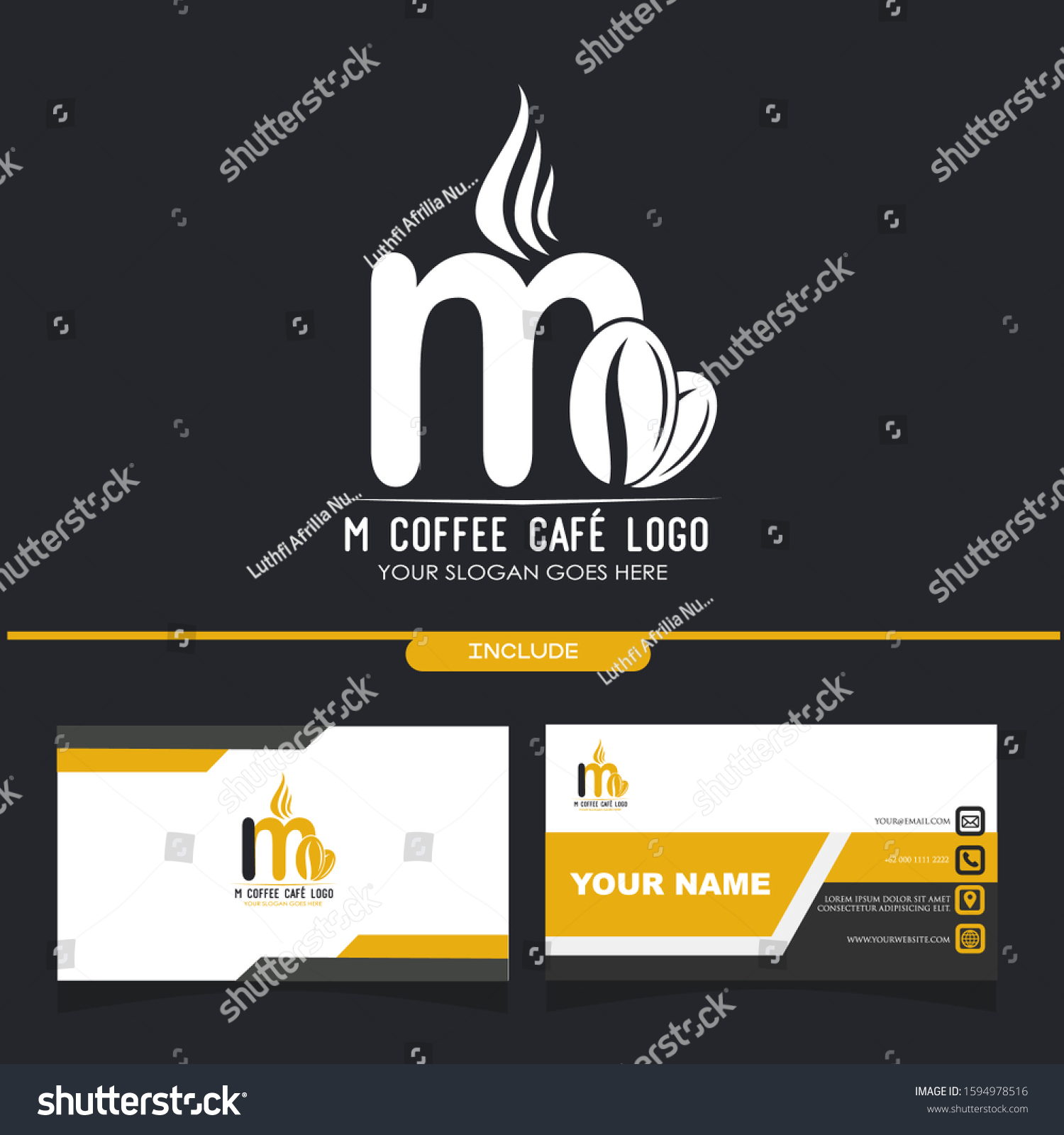 Initial M Coffee Cafe Equipment Simple Stock Vector Royalty Free