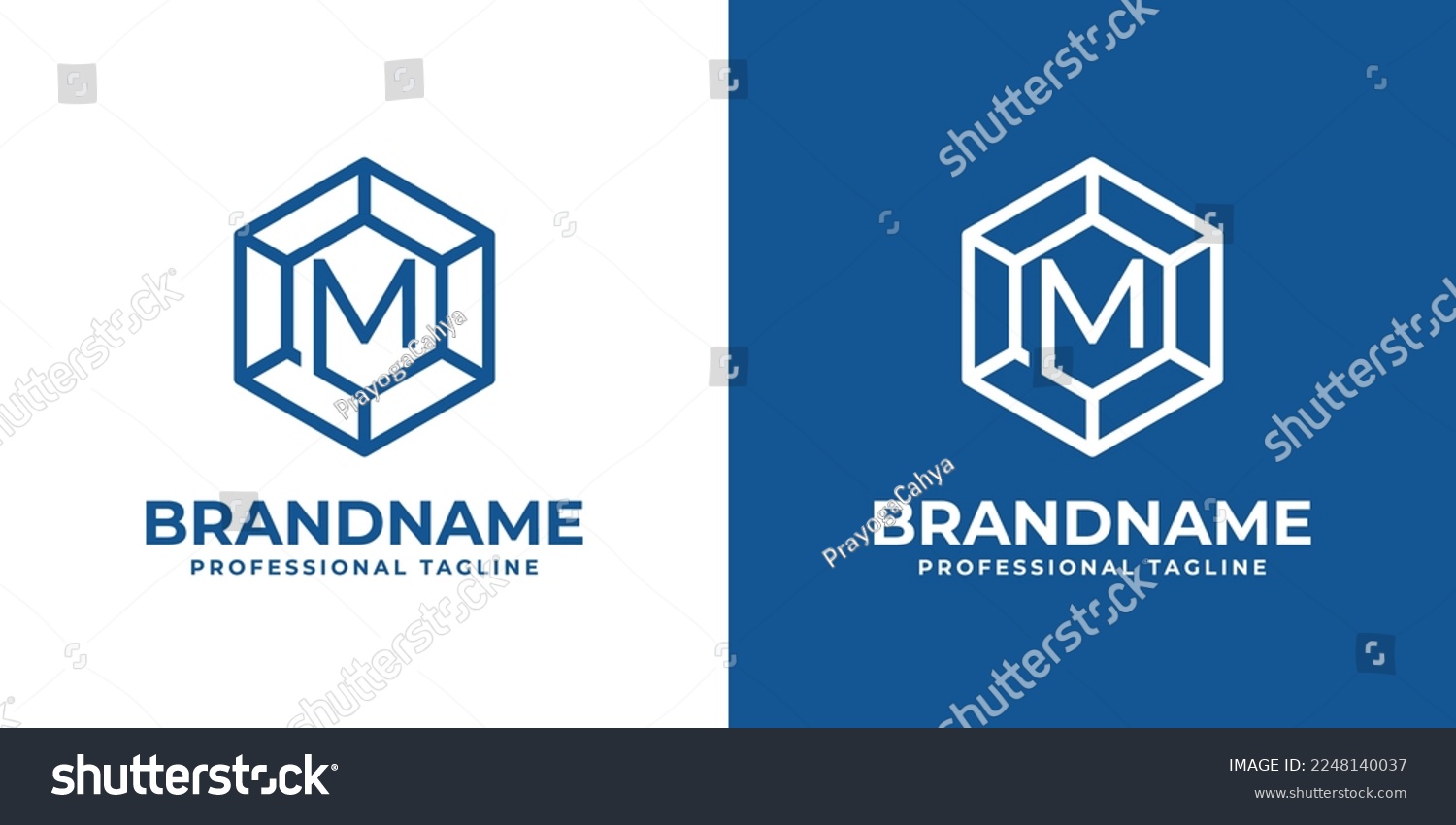 SVG of Initial M Hexagon Diamond Logo, suitable for any business with M initial. svg