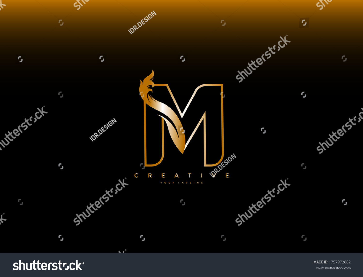 Initial M Logo Outline Tribal Floral Stock Vector (Royalty Free ...