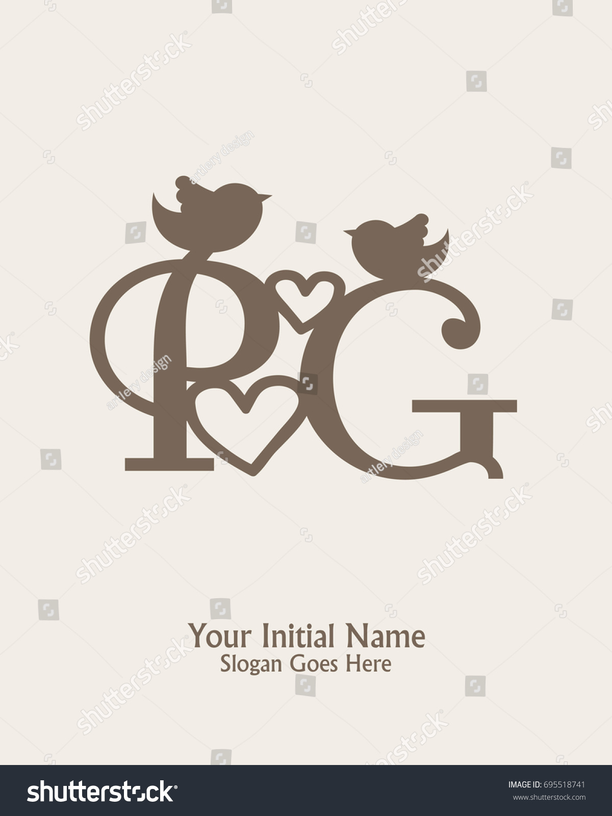 Initial Name P G Logo Template Stock Image Download Now