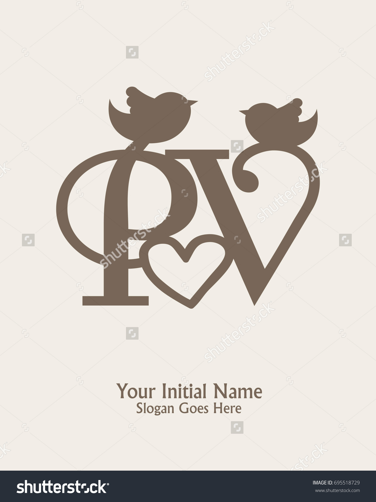 Initial Name P V Logo Template Stock Vector Royalty Free 695518729