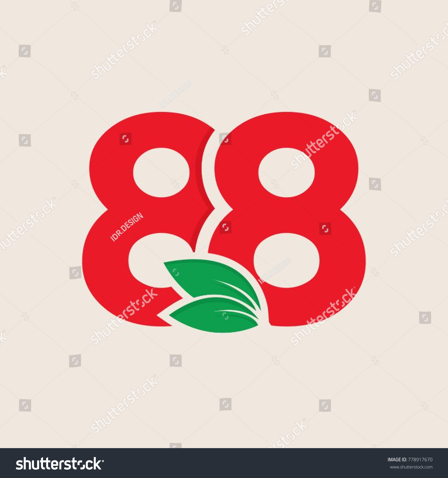 Initial Number 88 Icon Leaf Logo: เวกเตอร์สต็อก (ปลอดค่าลิขสิทธิ์ ...