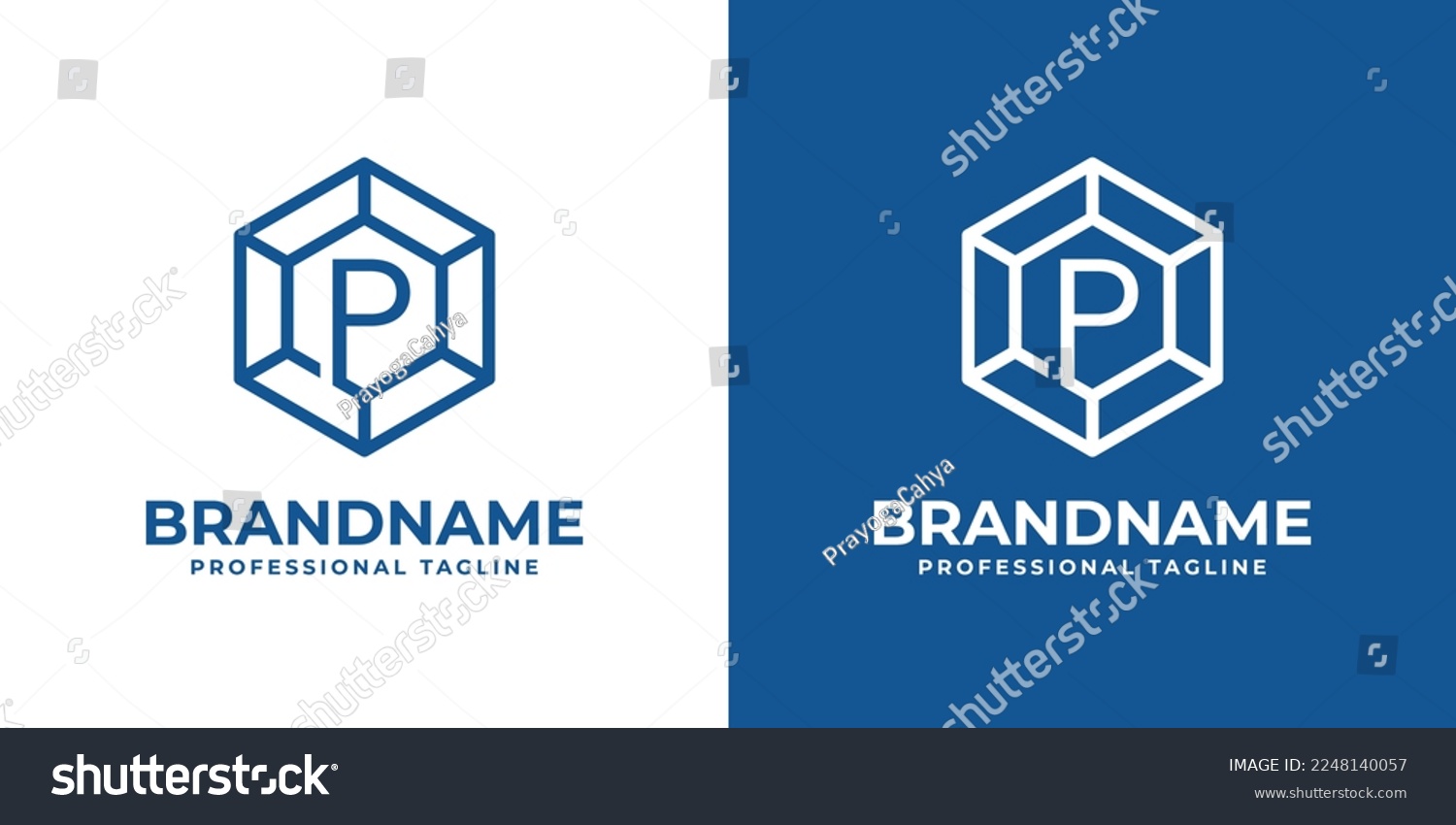 SVG of Initial P Hexagon Diamond Logo, suitable for any business with P initial. svg