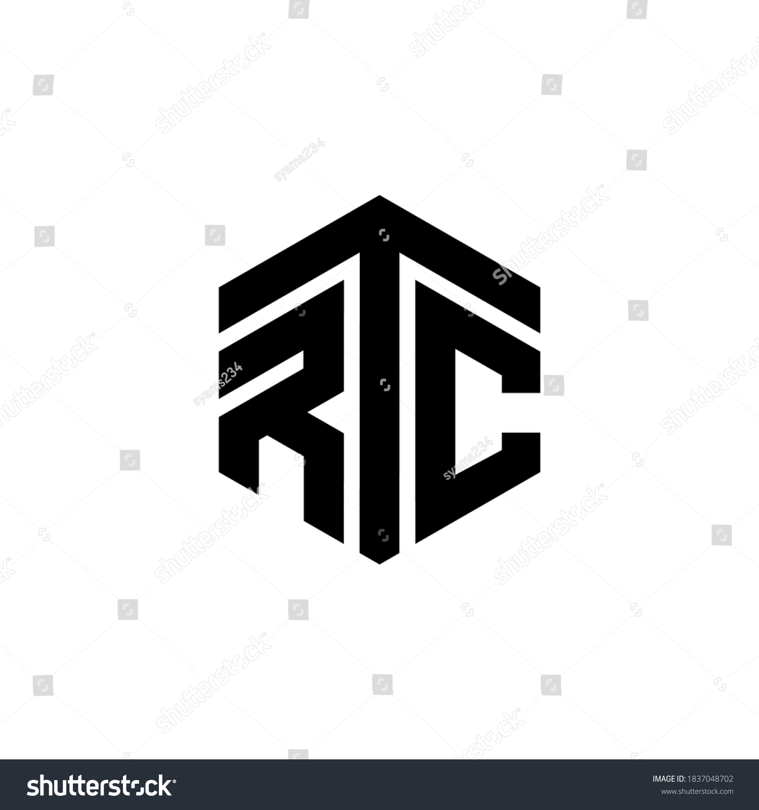 Initial Rtc Letter Logo Design Polygon Stock Vector (royalty Free 