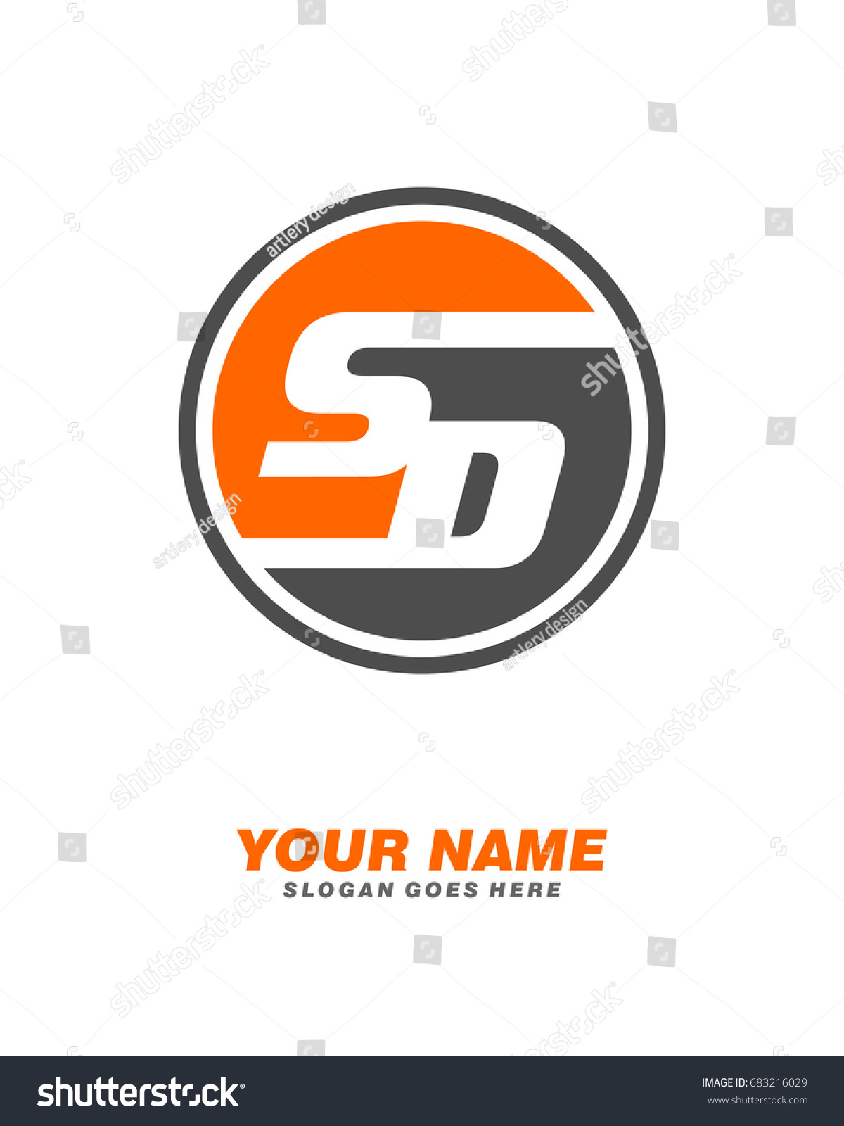 Initial S D Circle Logo Template Stock Vector (Royalty Free) 683216029